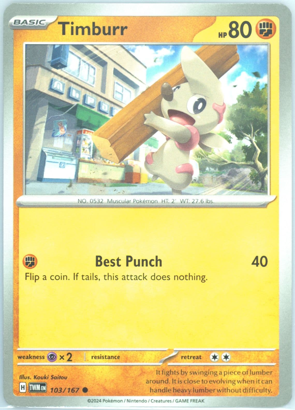 Timburr (103) 2024 Pokemon Twm EN-Twilight Masquerade