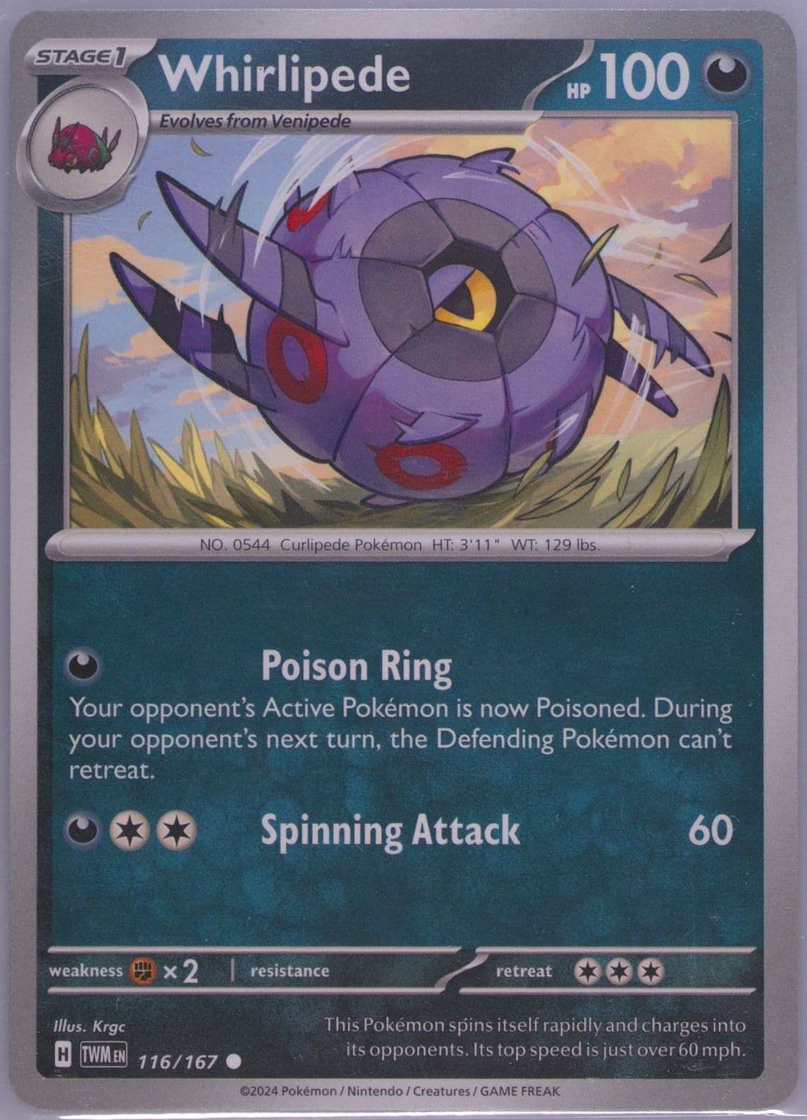 Whirlipede (116) 2024 Pokemon Twm EN-Twilight Masquerade