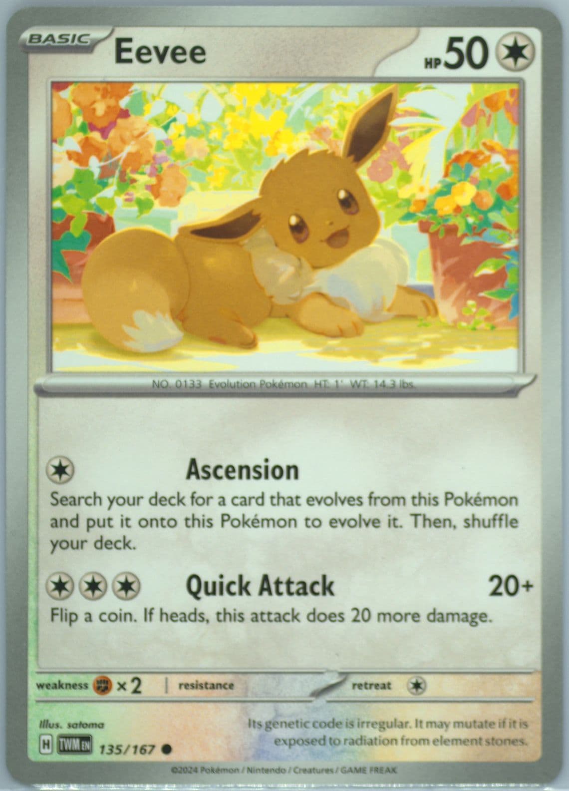 Eevee (135) 2024 Pokemon Twm EN-Twilight Masquerade