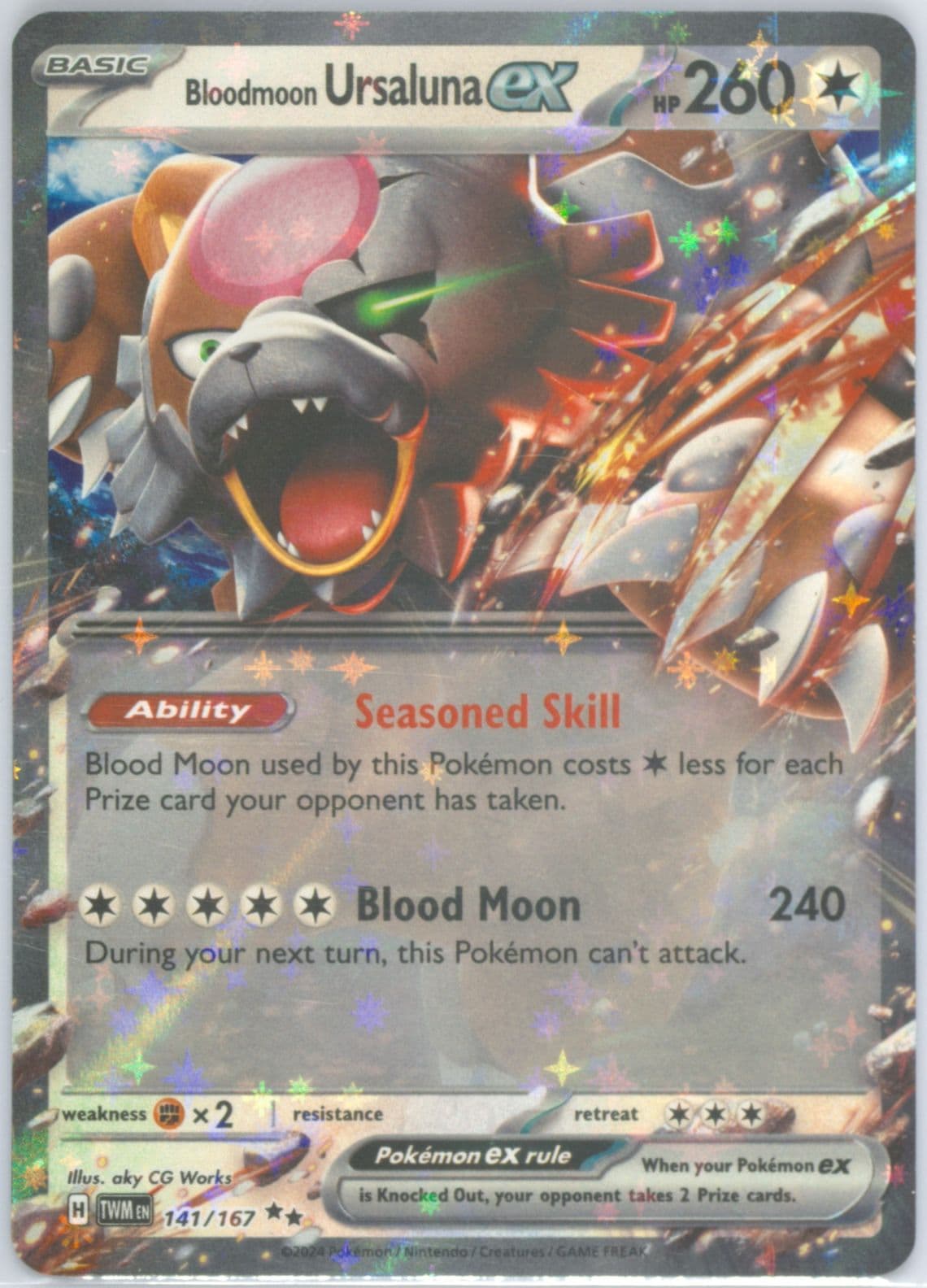 Bloodmoon Ursaluna EX (141) 2024 Pokemon Twm EN-Twilight Masquerade