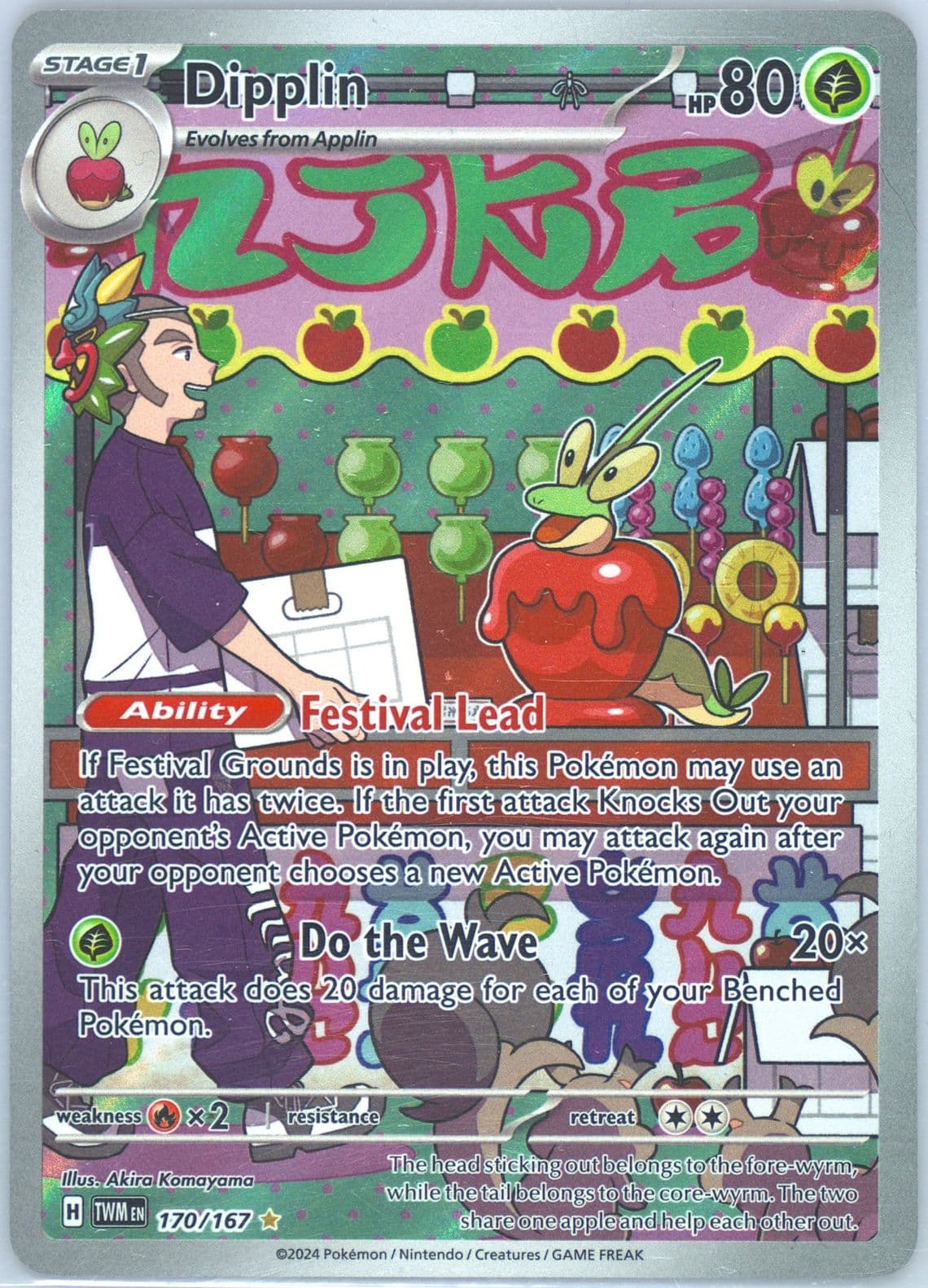 Dipplin Illustration Rare (170) 2024 Pokemon Twm EN-Twilight Masquerade