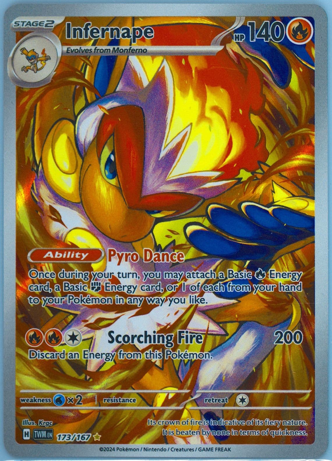 Infernape Illustration Rare (173) 2024 Pokemon Twm EN-Twilight Masquerade