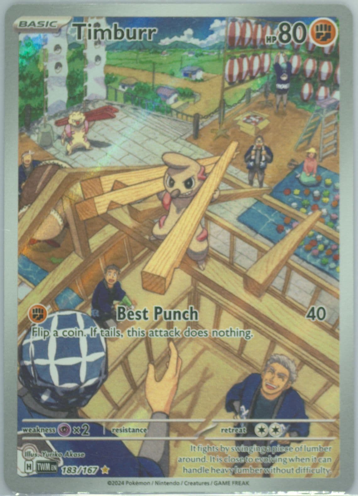 Timburr Illustration Rare (183) 2024 Pokemon Twm EN-Twilight Masquerade