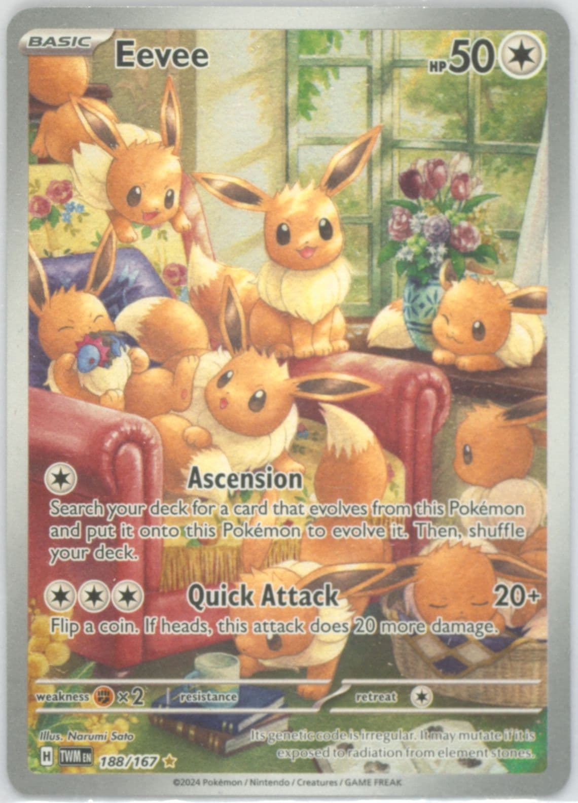 Eevee Illustration Rare (188) 2024 Pokemon Twm EN-Twilight Masquerade