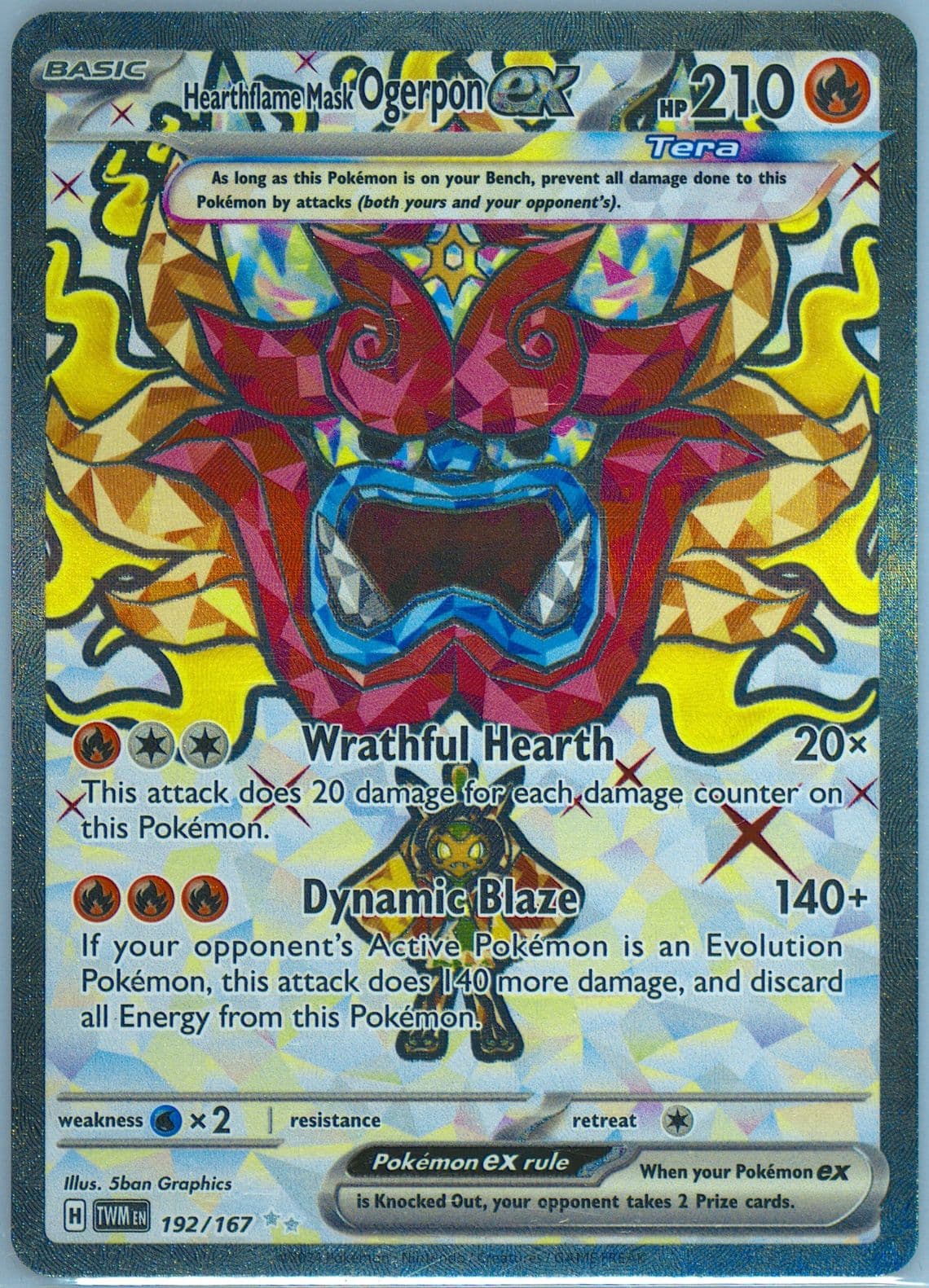 Hearthflame Mask Ogerpon EX Ultra Rare (192) 2024 Pokemon Twm EN-Twilight Masquerade