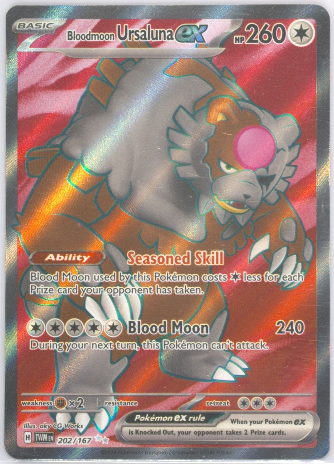 Bloodmoon Ursaluna EX Ultra Rare (202) 2024 Pokemon Twm EN-Twilight Masquerade