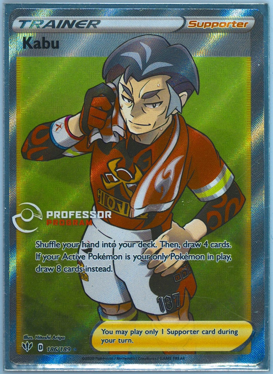 Full Art/Kabu 2021 Professor Program Award (186) 2020 Pokemon Sword & Shield Darkness Ablaze