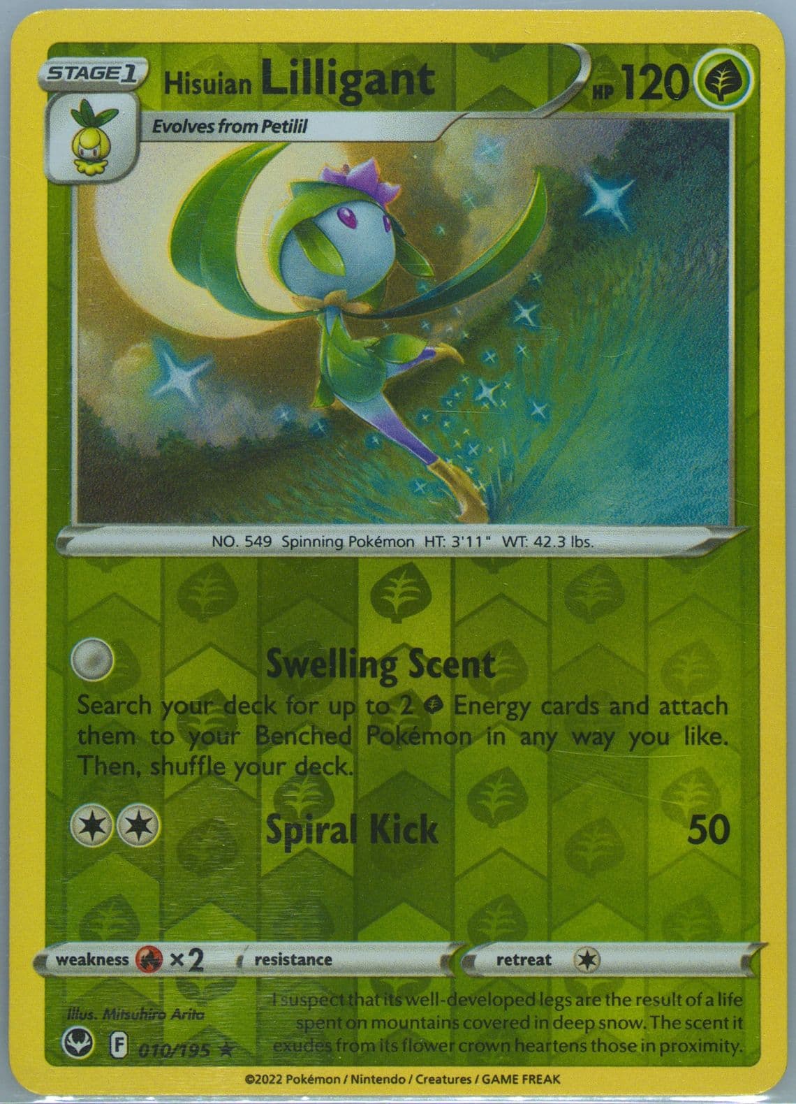 Hisuian Lilligant-Reverse Foil (010) 2022 Pokemon Sword & Shield Silver Tempest
