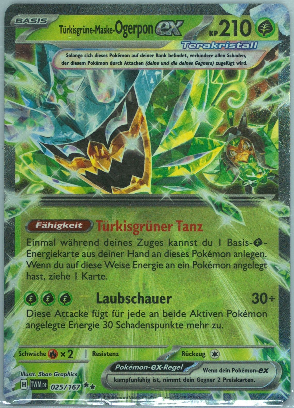 Teal Mask Ogerpon EX (025) 2024 Pokemon German Twm de-Twilight Masquerade