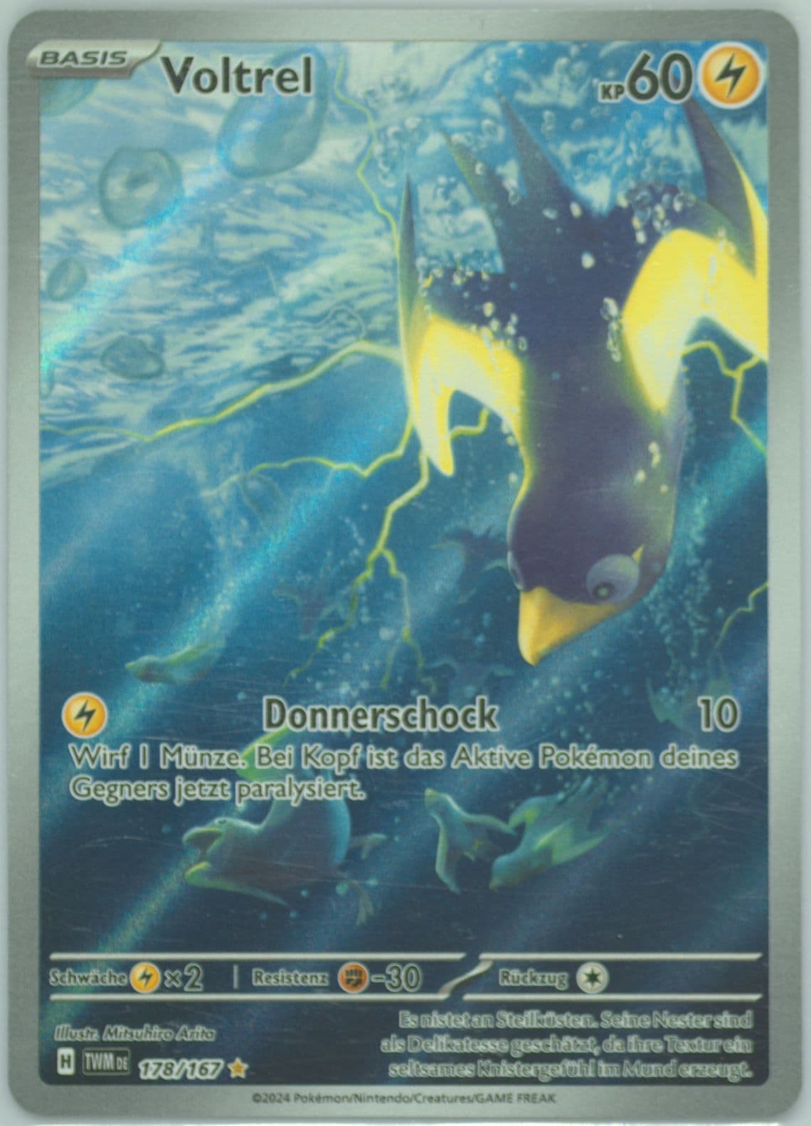 Wattrel Illustration Rare (178) 2024 Pokemon German Twm de-Twilight Masquerade