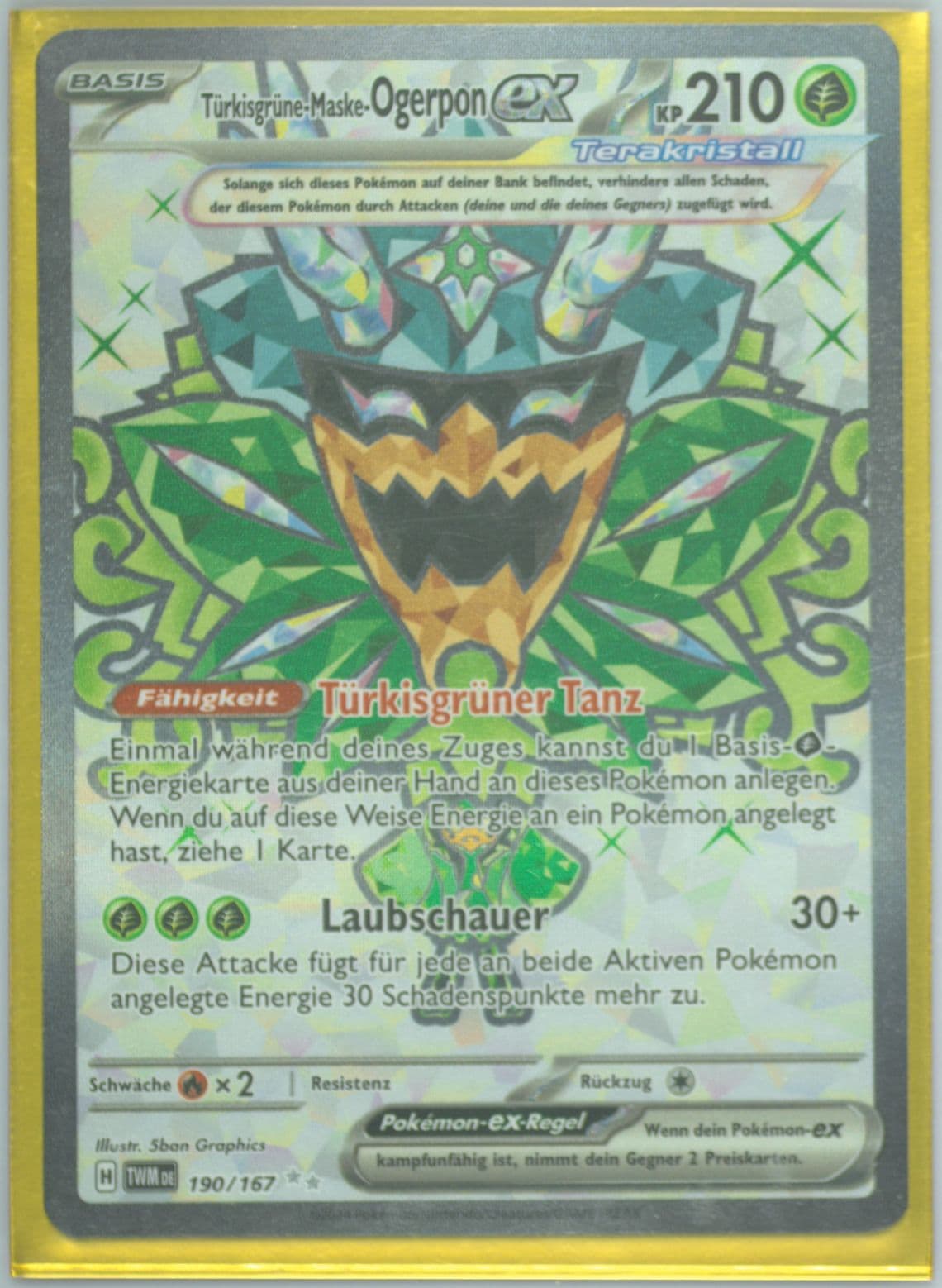 Teal Mask Ogerpon EX Ultra Rare (190) 2024 Pokemon German Twm de-Twilight Masquerade