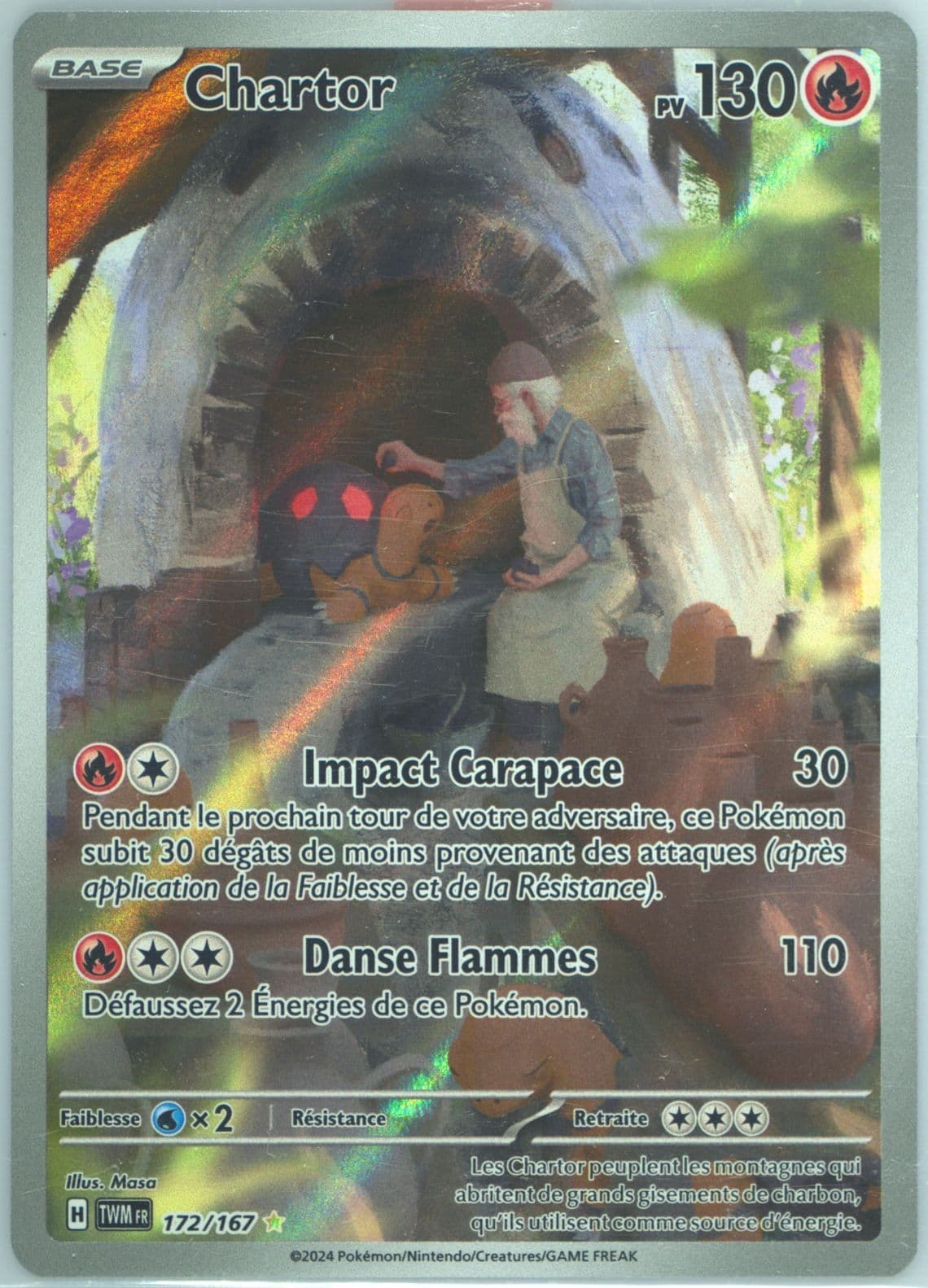 Torkoal Illustration Rare (172) 2024 Pokemon French Twm FR-Twilight Masquerade