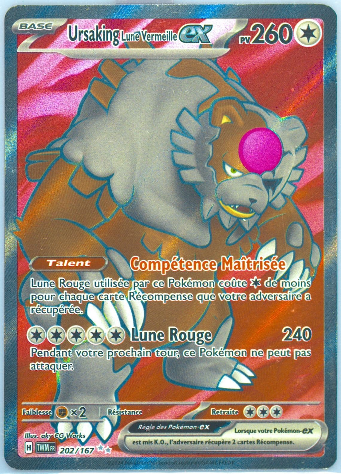 Bloodmoon Ursaluna EX Ultra Rare (202) 2024 Pokemon French Twm FR-Twilight Masquerade
