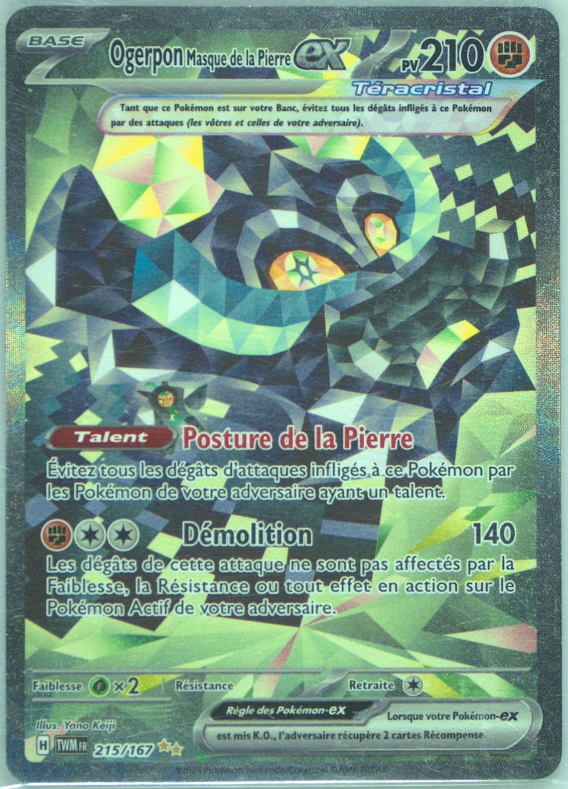 Cornerstone Mask Ogerpon EX Special Illustration Rare (215) 2024 Pokemon French Twm FR-Twilight Masquerade