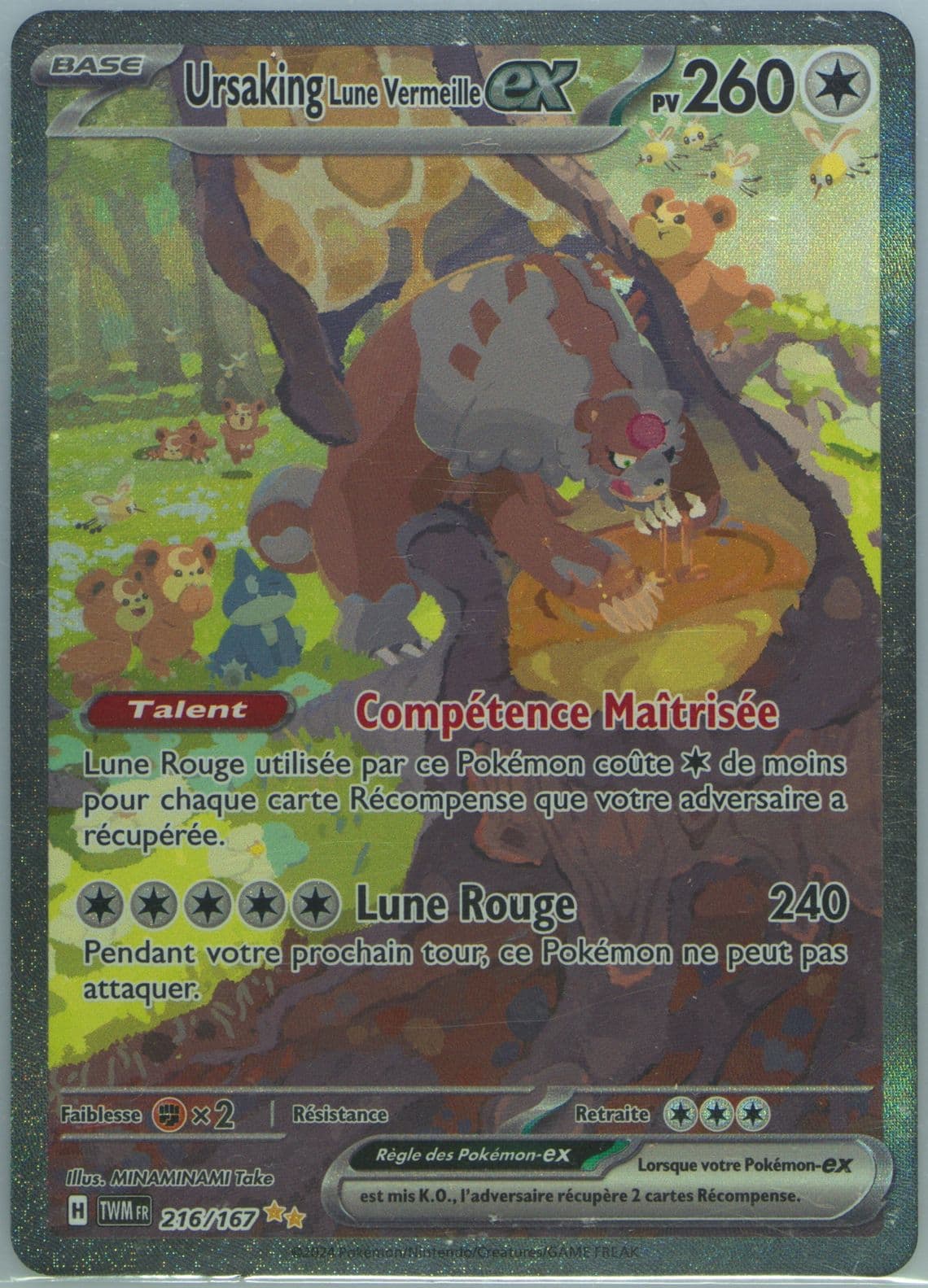 Bloodmoon Ursaluna EX Special Illustration Rare (216) 2024 Pokemon French Twm FR-Twilight Masquerade