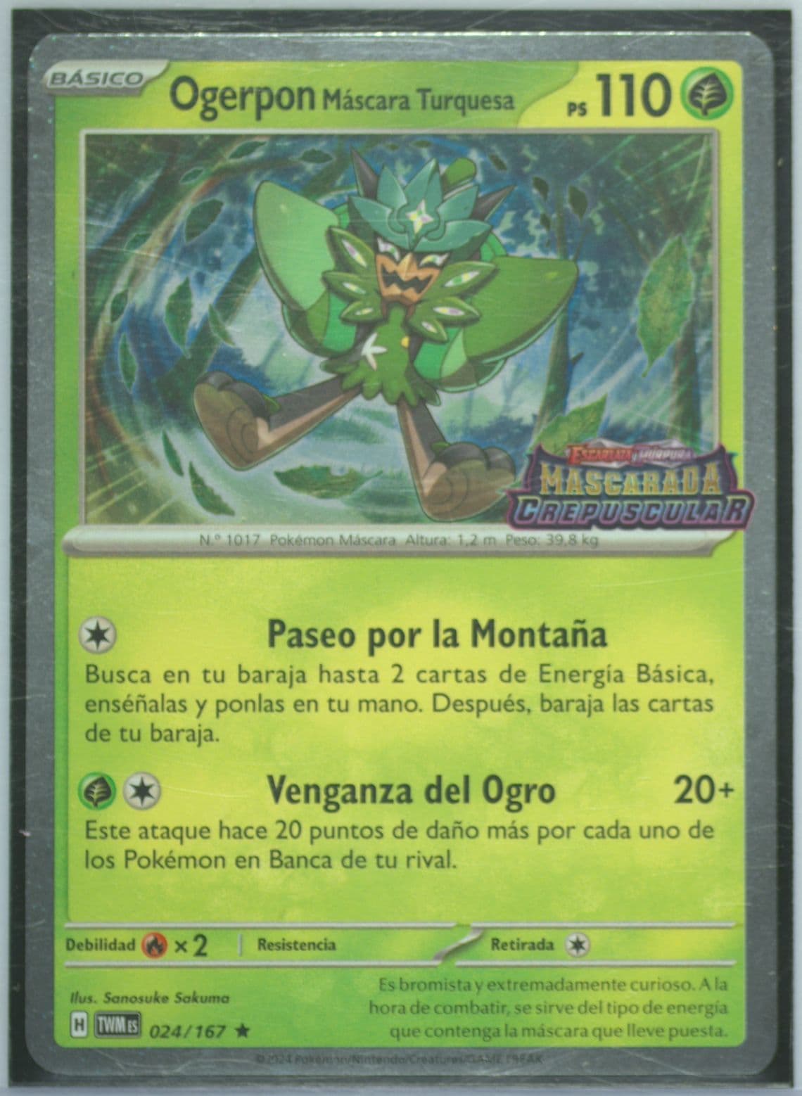 Teal Mask Ogerpon (024) 2024 Pokemon Spanish Twm ES-Twilight Masquerade