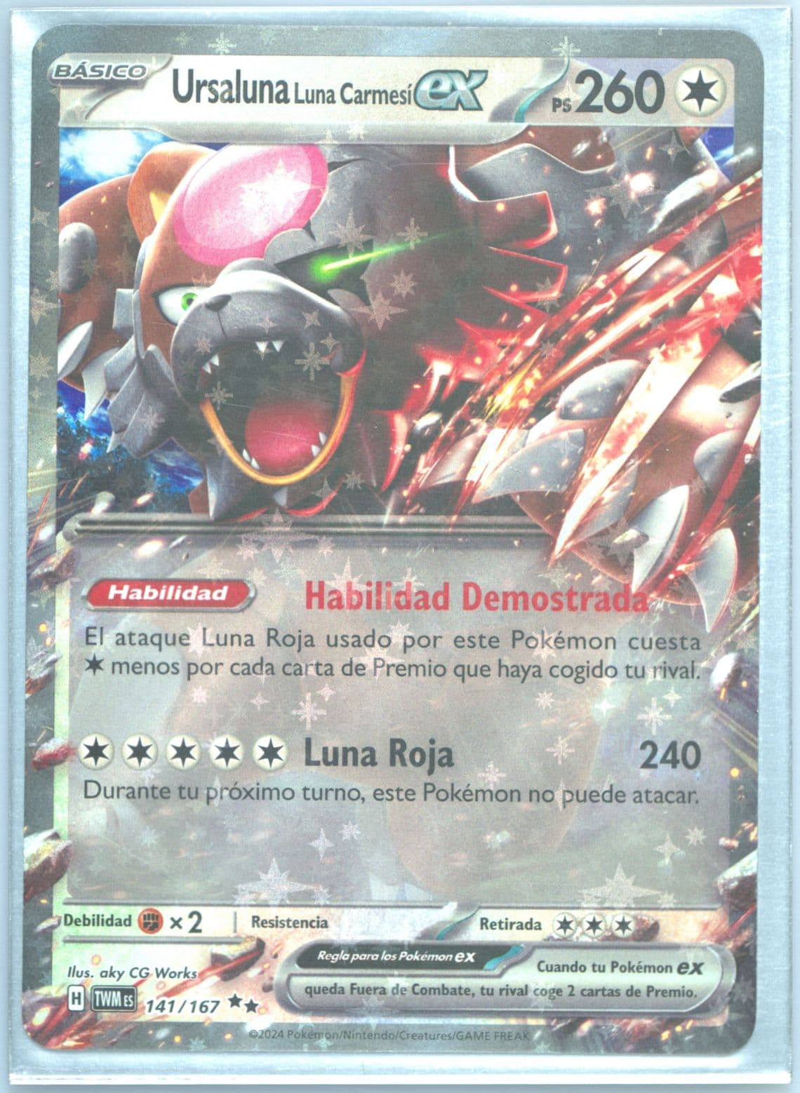 Bloodmoon Ursaluna EX (141) 2024 Pokemon Spanish Twm ES-Twilight Masquerade