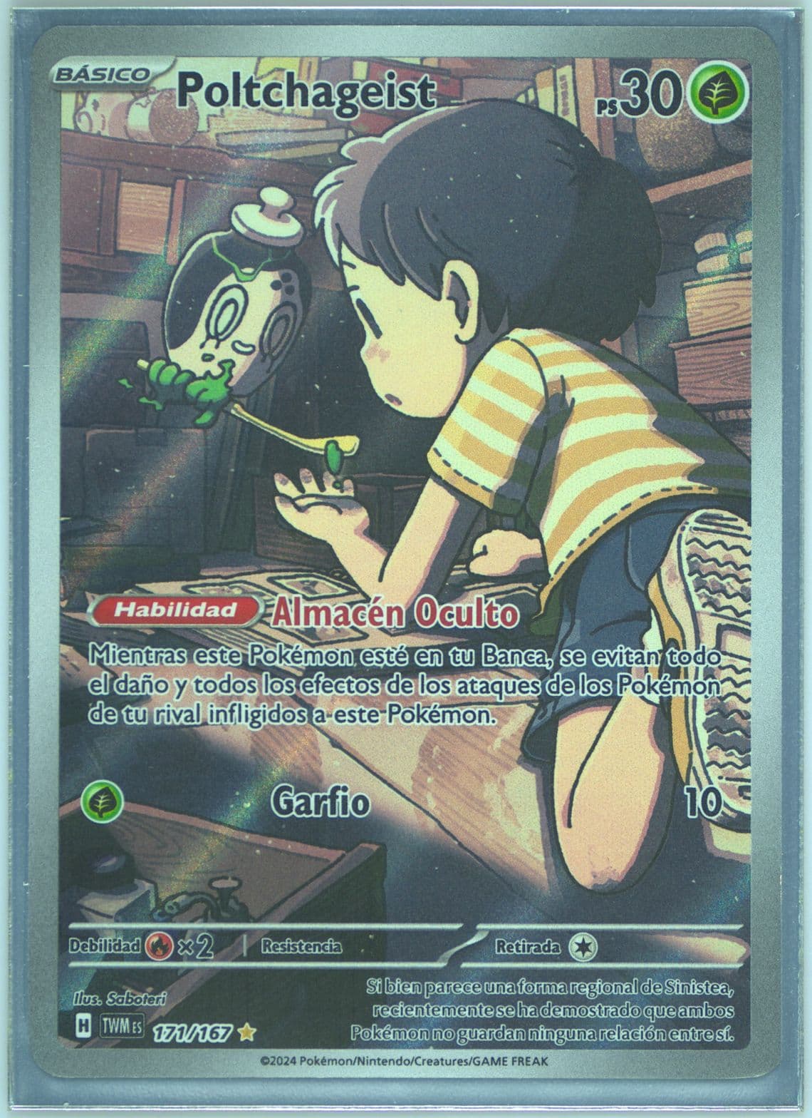 Poltchageist Illustration Rare (171) 2024 Pokemon Spanish Twm ES-Twilight Masquerade