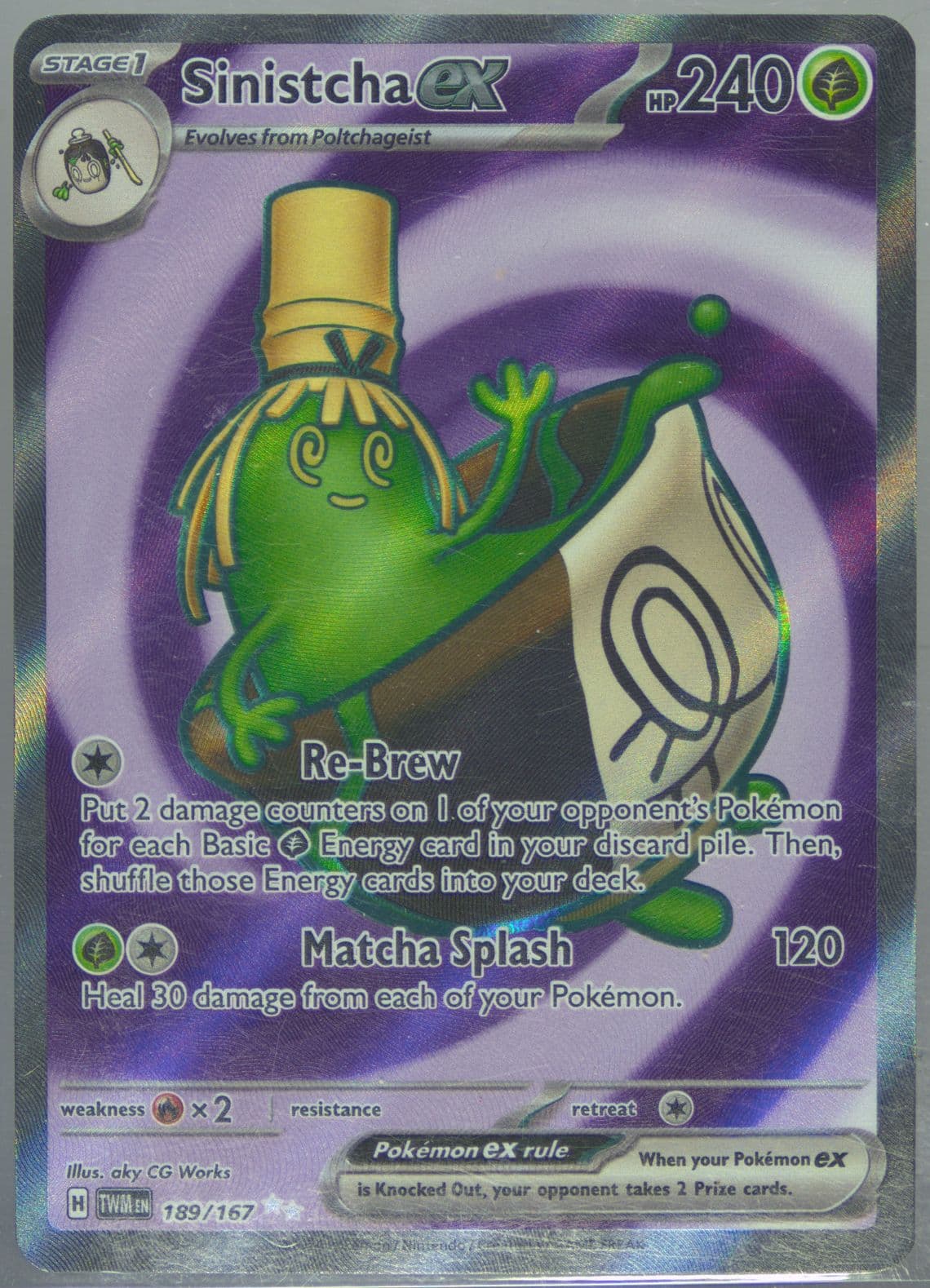 Sinistcha EX Ultra Rare (189) 2024 Pokemon Spanish Twm ES-Twilight Masquerade