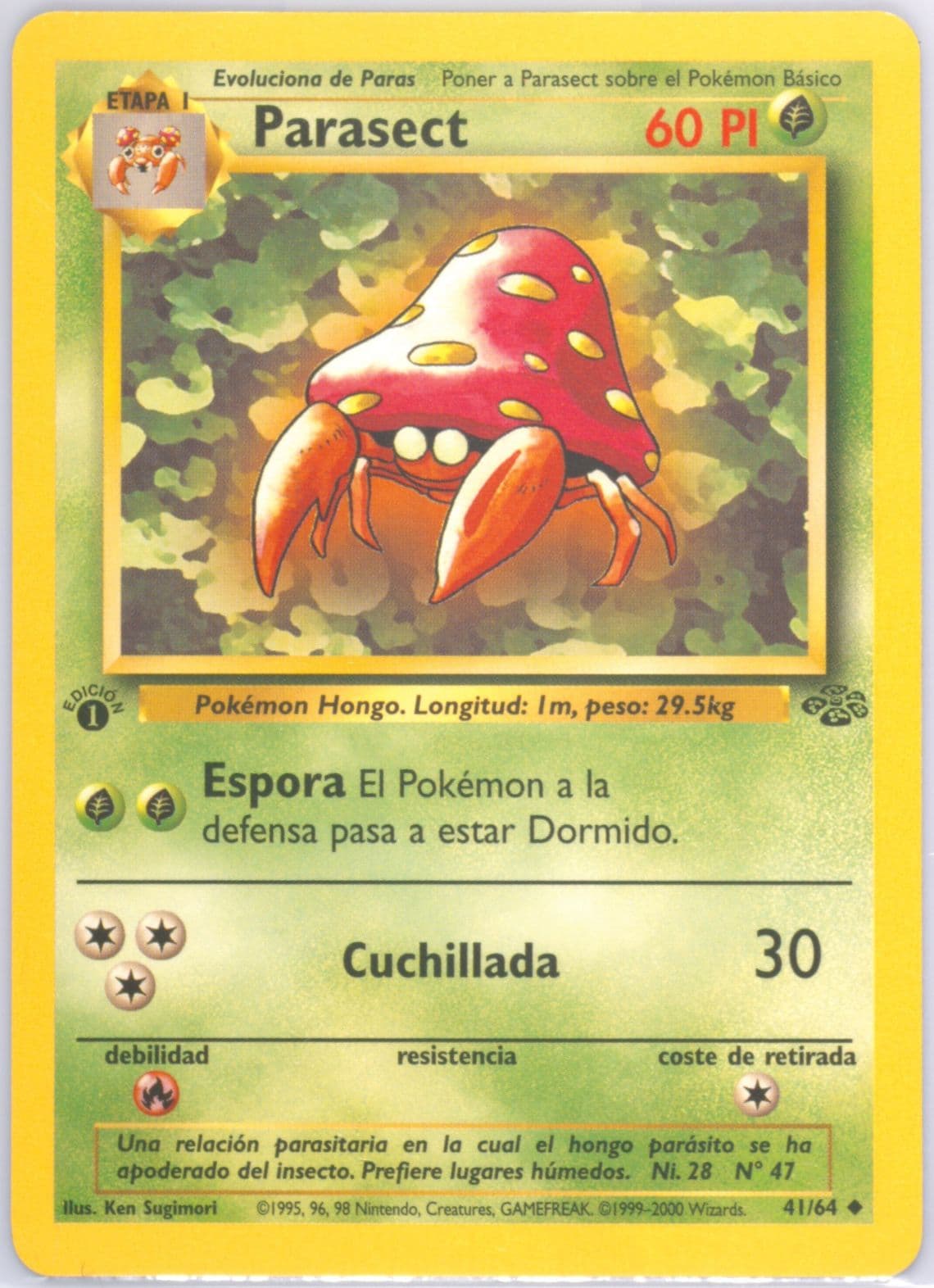 Parasect 1st Edition (41) 2000 Pokemon Spanish Jungle