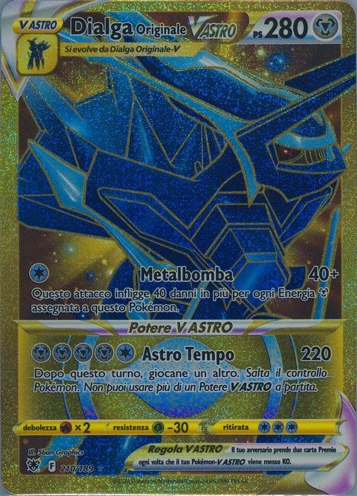 Full Art/Dialga Originel Vstar Italian-Secret (210) 2022 Pokemon Sword & Shield Astral Radiance