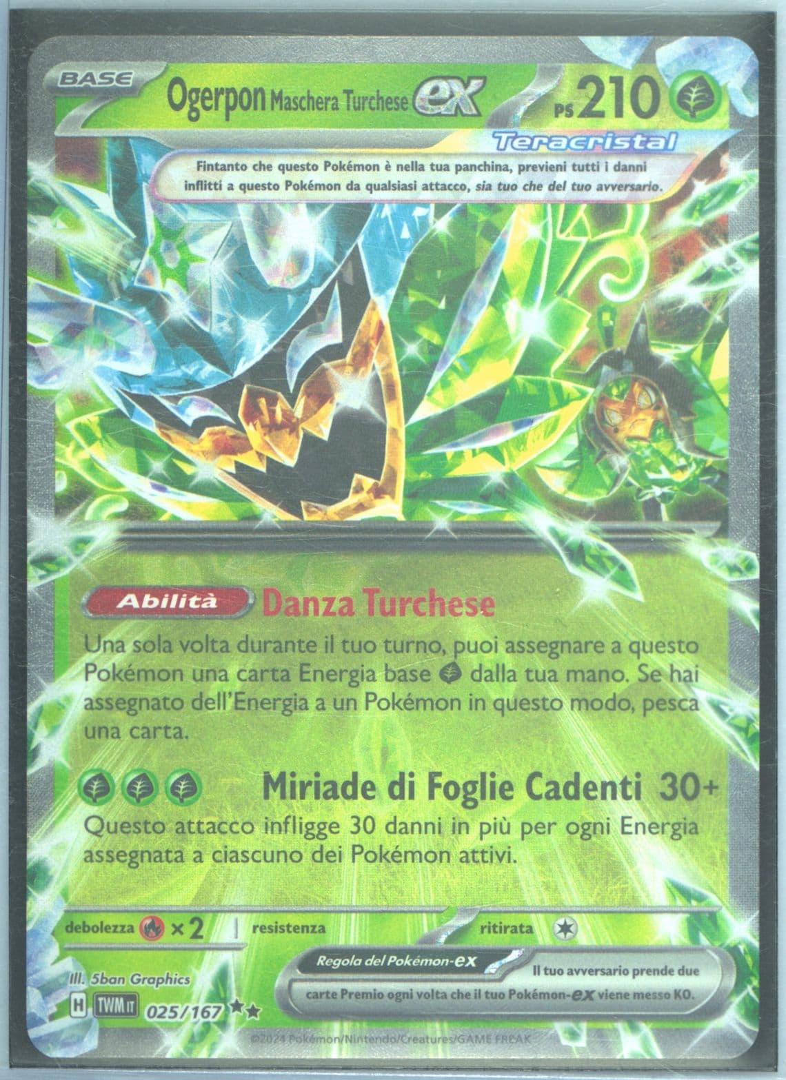 Teal Mask Ogerpon EX (025) 2024 Pokemon Italian Twm It-Twilight Masquerade