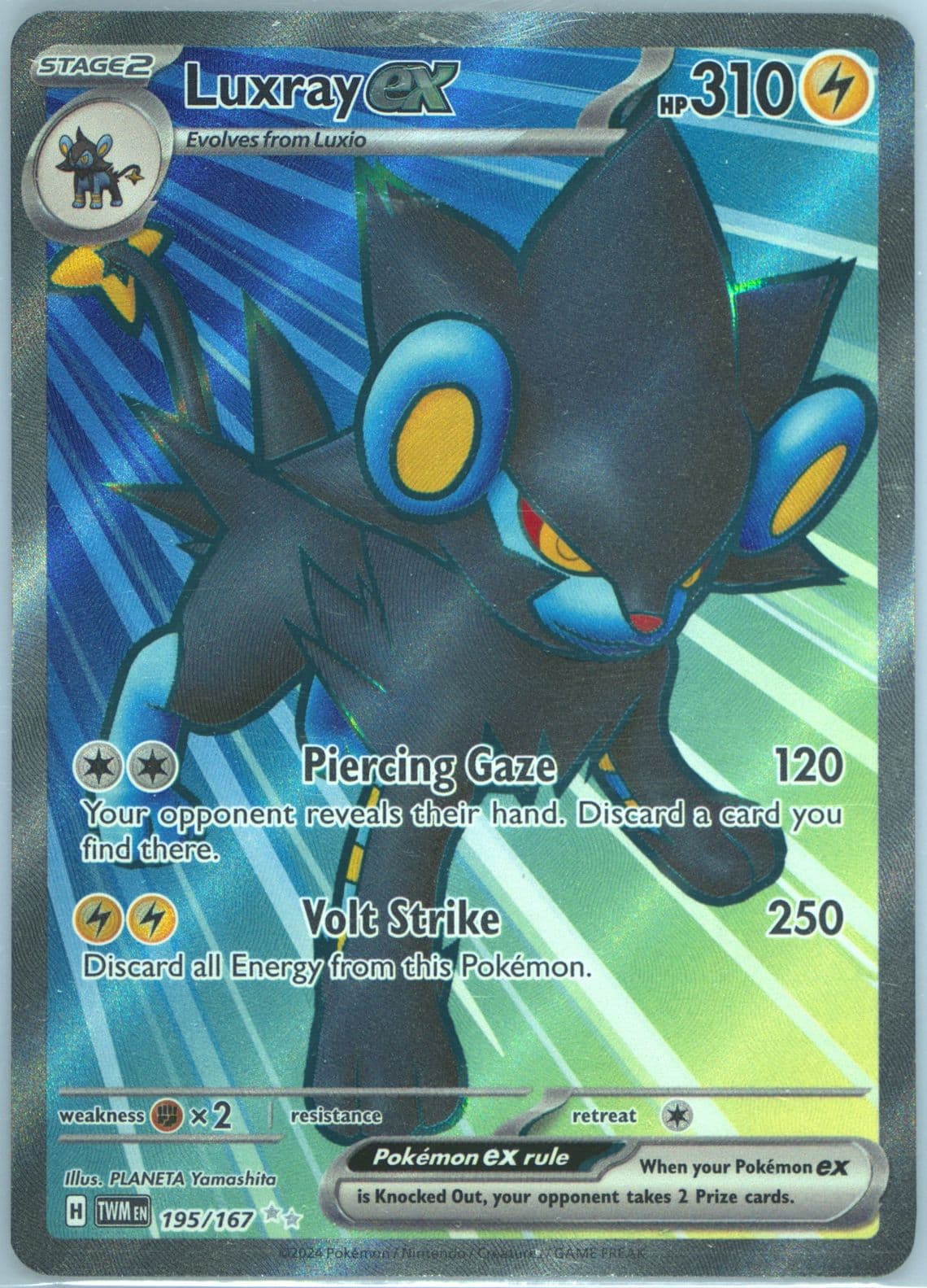 Luxray EX Ultra Rare (195) 2024 Pokemon Italian Twm It-Twilight Masquerade