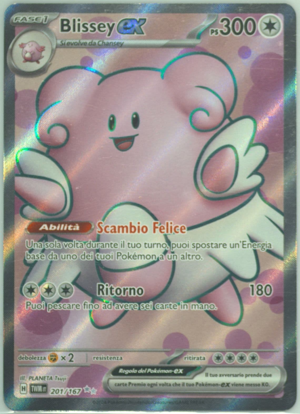 Blissey EX Ultra Rare (201) 2024 Pokemon Italian Twm It-Twilight Masquerade