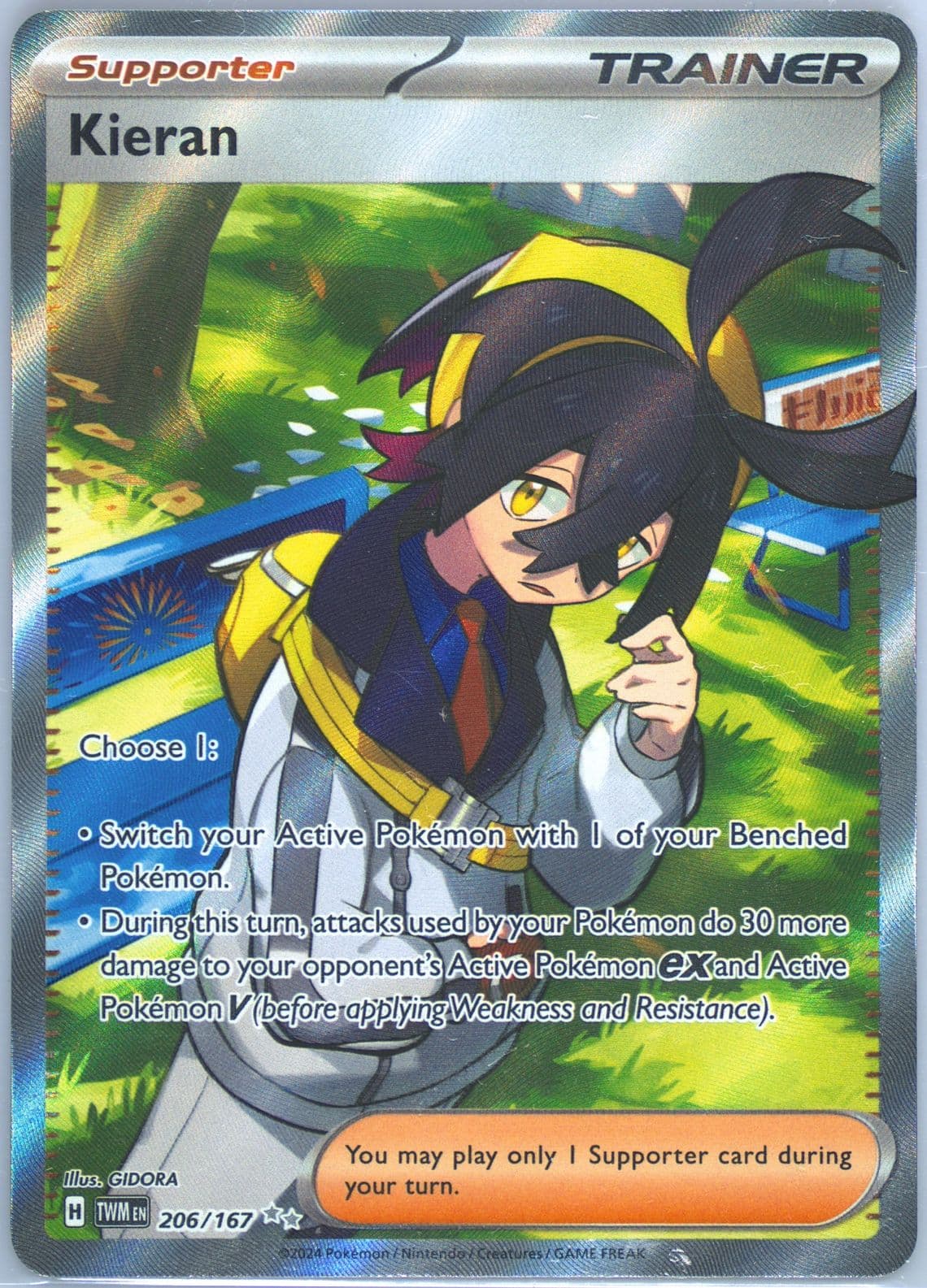 Kieran Ultra Rare (206) 2024 Pokemon Italian Twm It-Twilight Masquerade