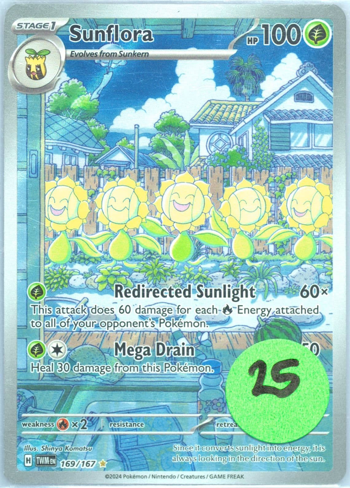 Sunflora Illustration Rare (169) 2024 Pokemon Italian Twm It-Twilight Masquerade