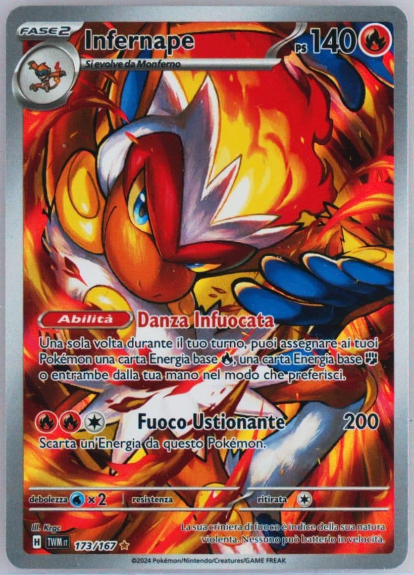 Infernape Illustration Rare (173) 2024 Pokemon Italian Twm It-Twilight Masquerade