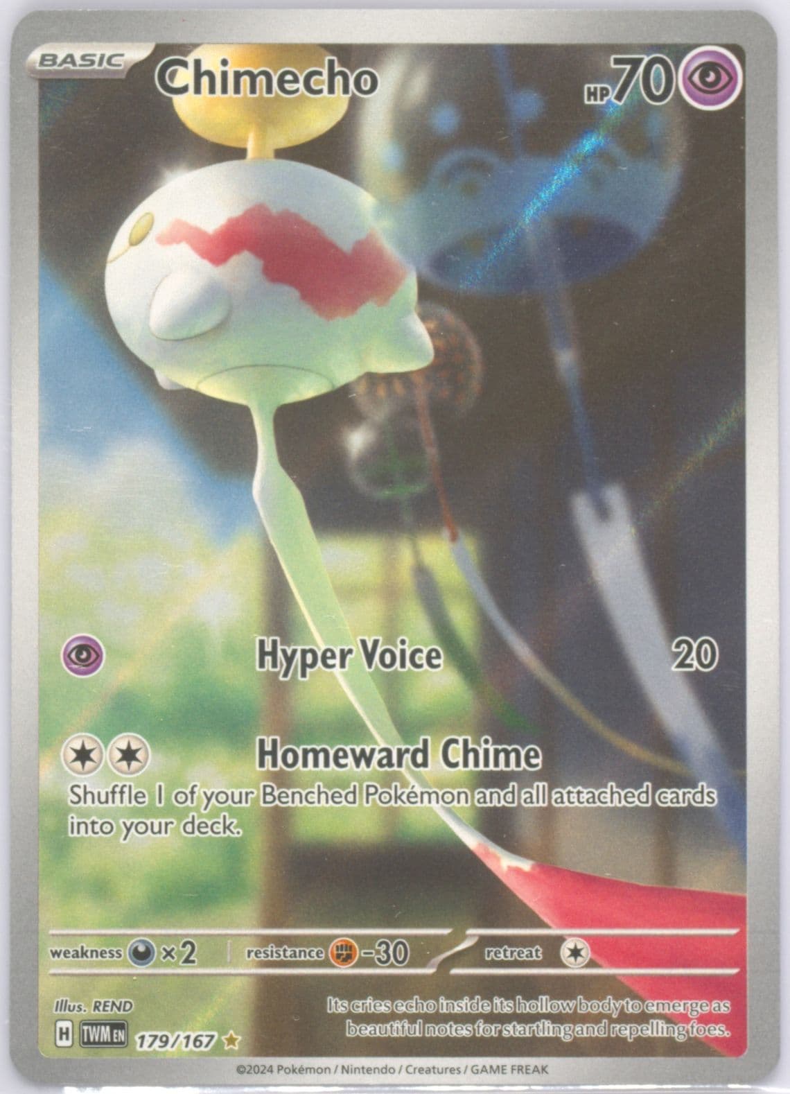 Chimecho Illustration Rare (179) 2024 Pokemon Italian Twm It-Twilight Masquerade