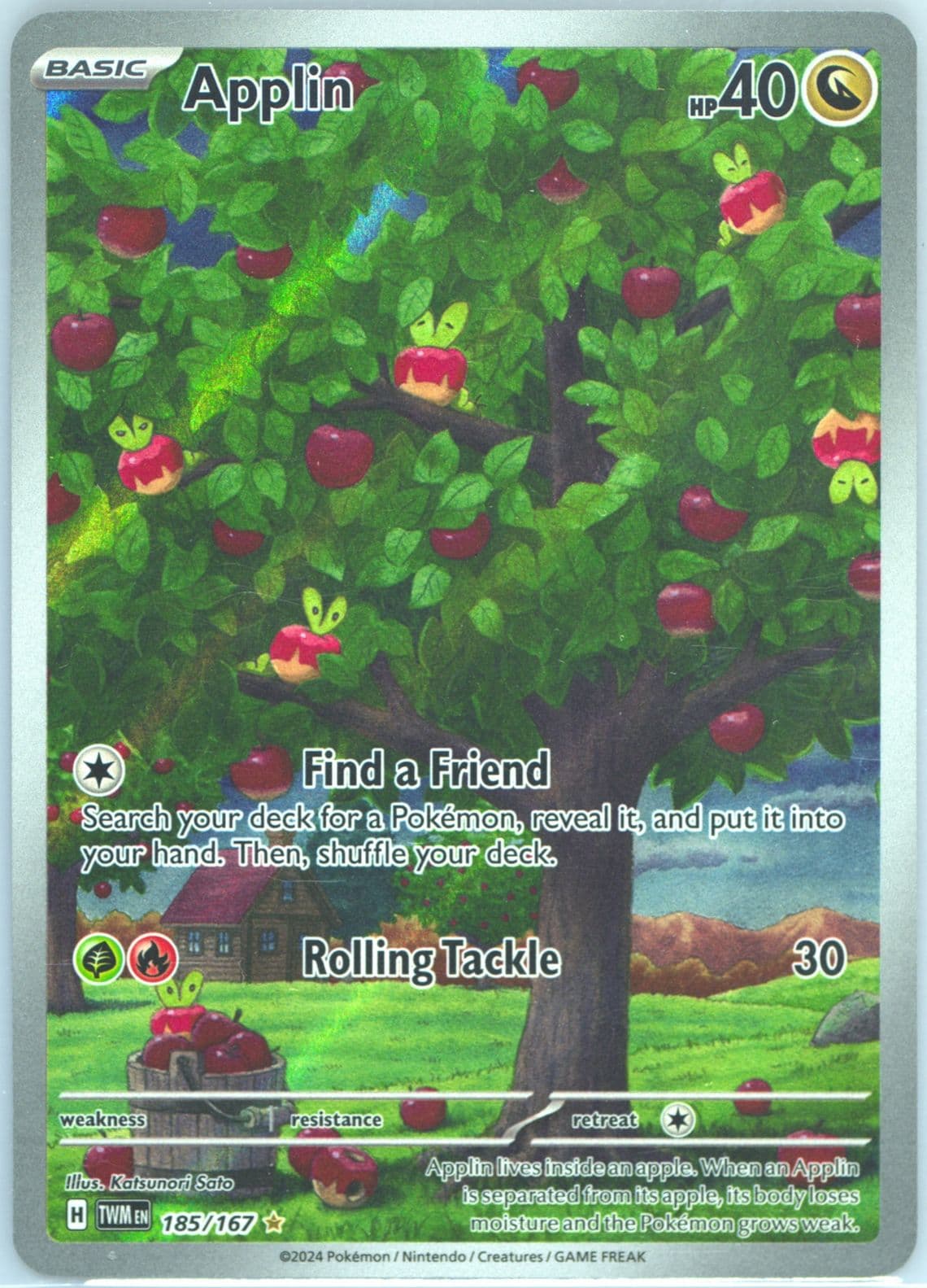 Applin Illustration Rare (185) 2024 Pokemon Italian Twm It-Twilight Masquerade