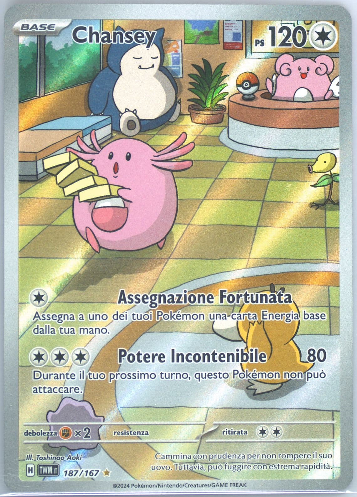Chansey Illustration Rare (187) 2024 Pokemon Italian Twm It-Twilight Masquerade