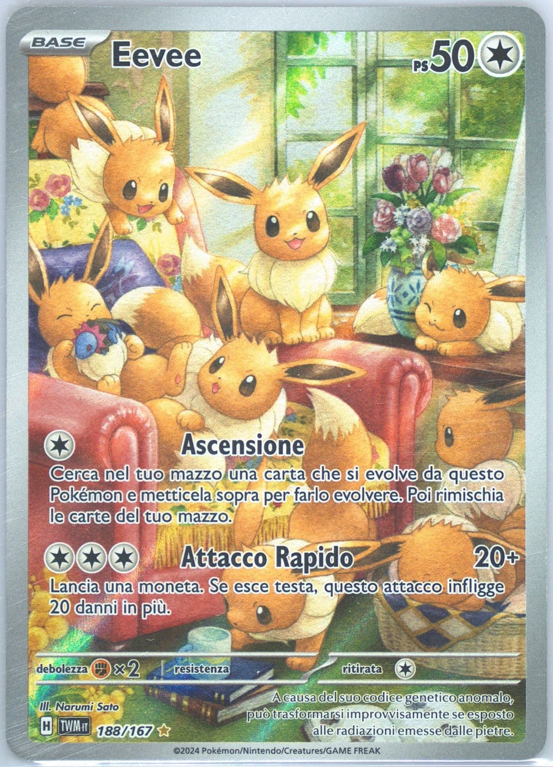 Eevee Illustration Rare (188) 2024 Pokemon Italian Twm It-Twilight Masquerade
