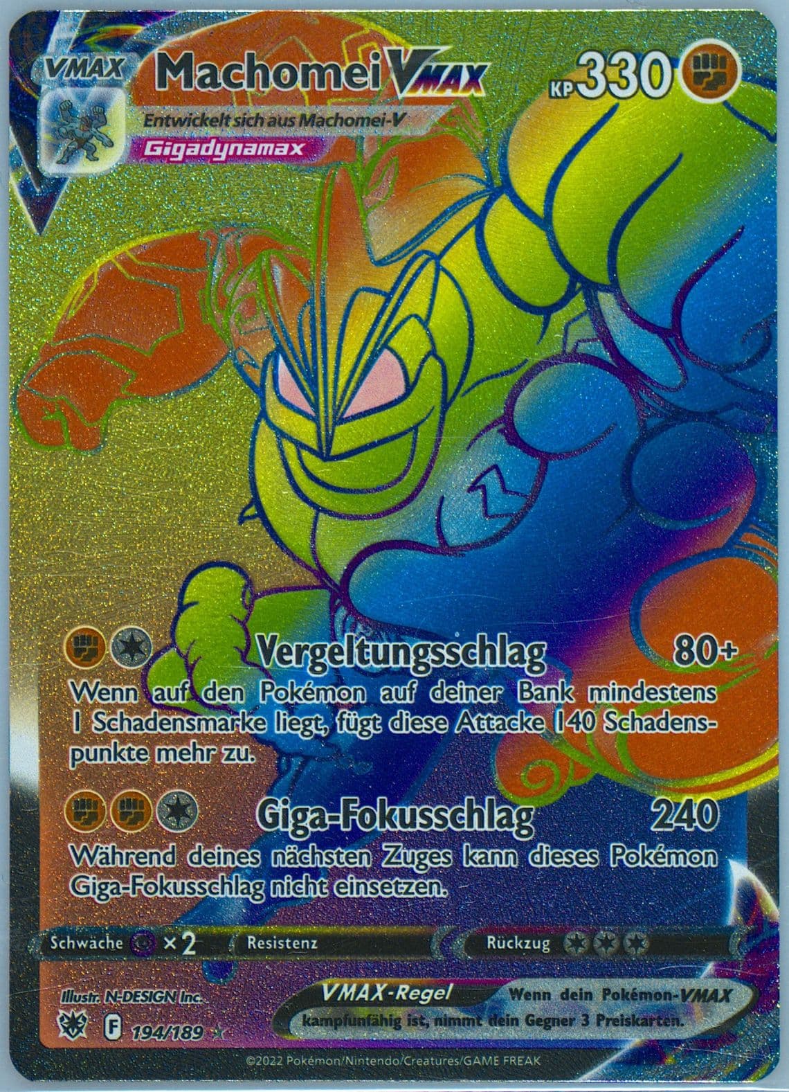 Full Art/Machomei Vmax German-Secret (194) 2022 Pokemon Sword & Shield Astral Radiance