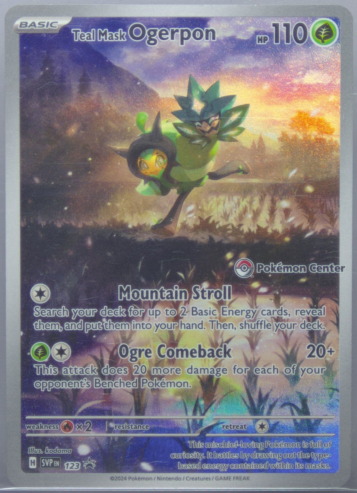 Teal Mask Ogerpon Twilight Masquerade Pokemon Center Elite Trainer Box (123) 2024 Pokemon Svp EN-SV Black Star Promo