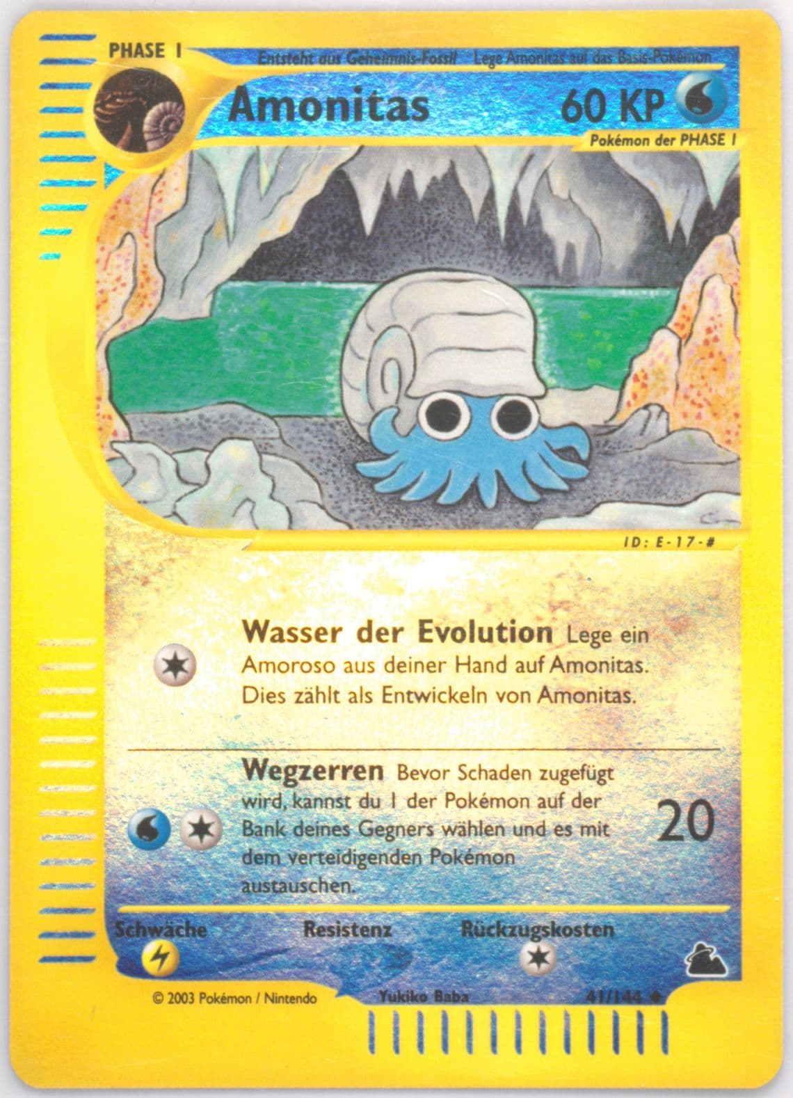 Amonitas-Reverse Foil German (41) 2003 Pokemon Skyridge