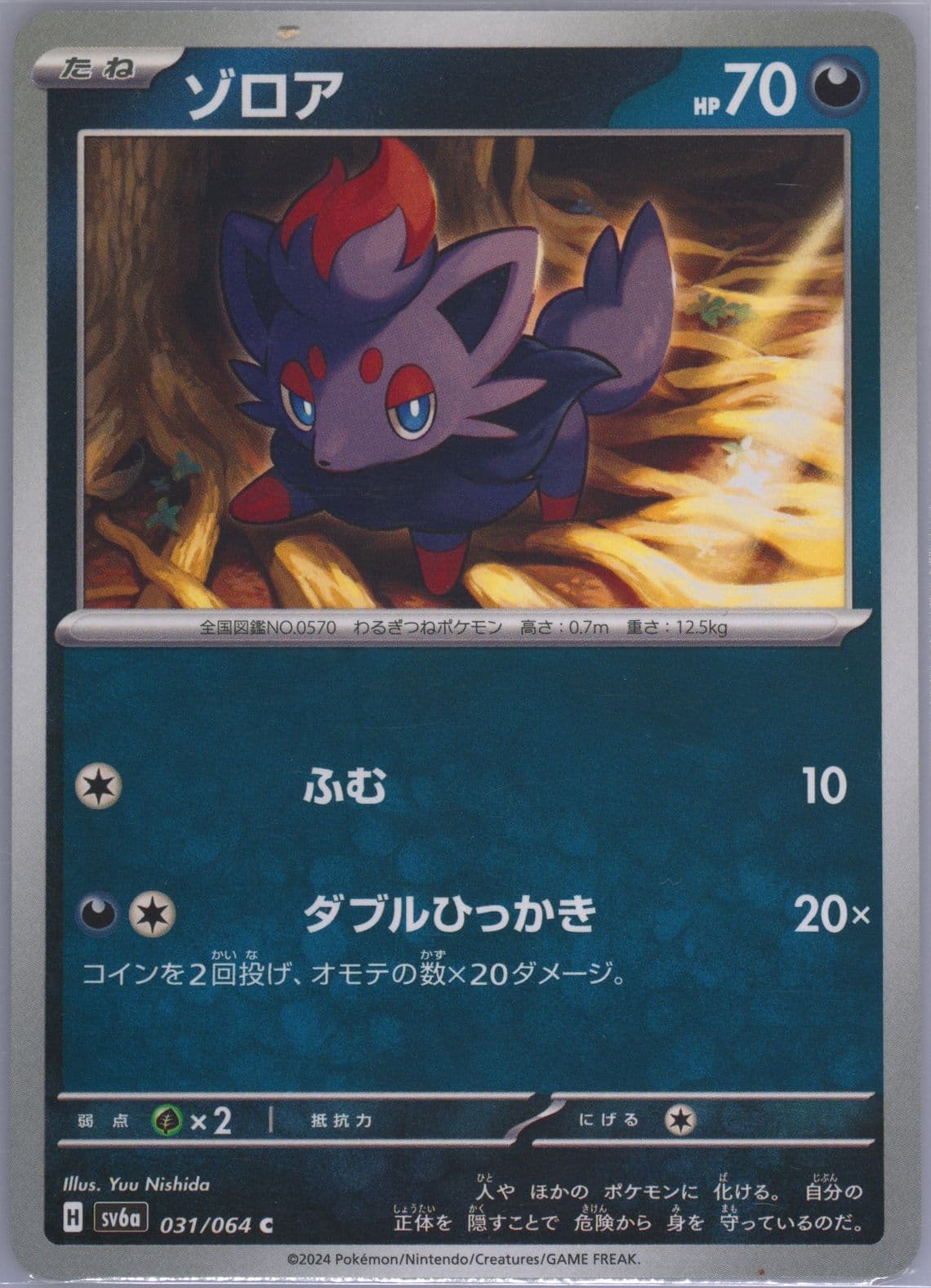 Zorua (031) 2024 Pokemon Japanese Sv6a-Night Wanderer