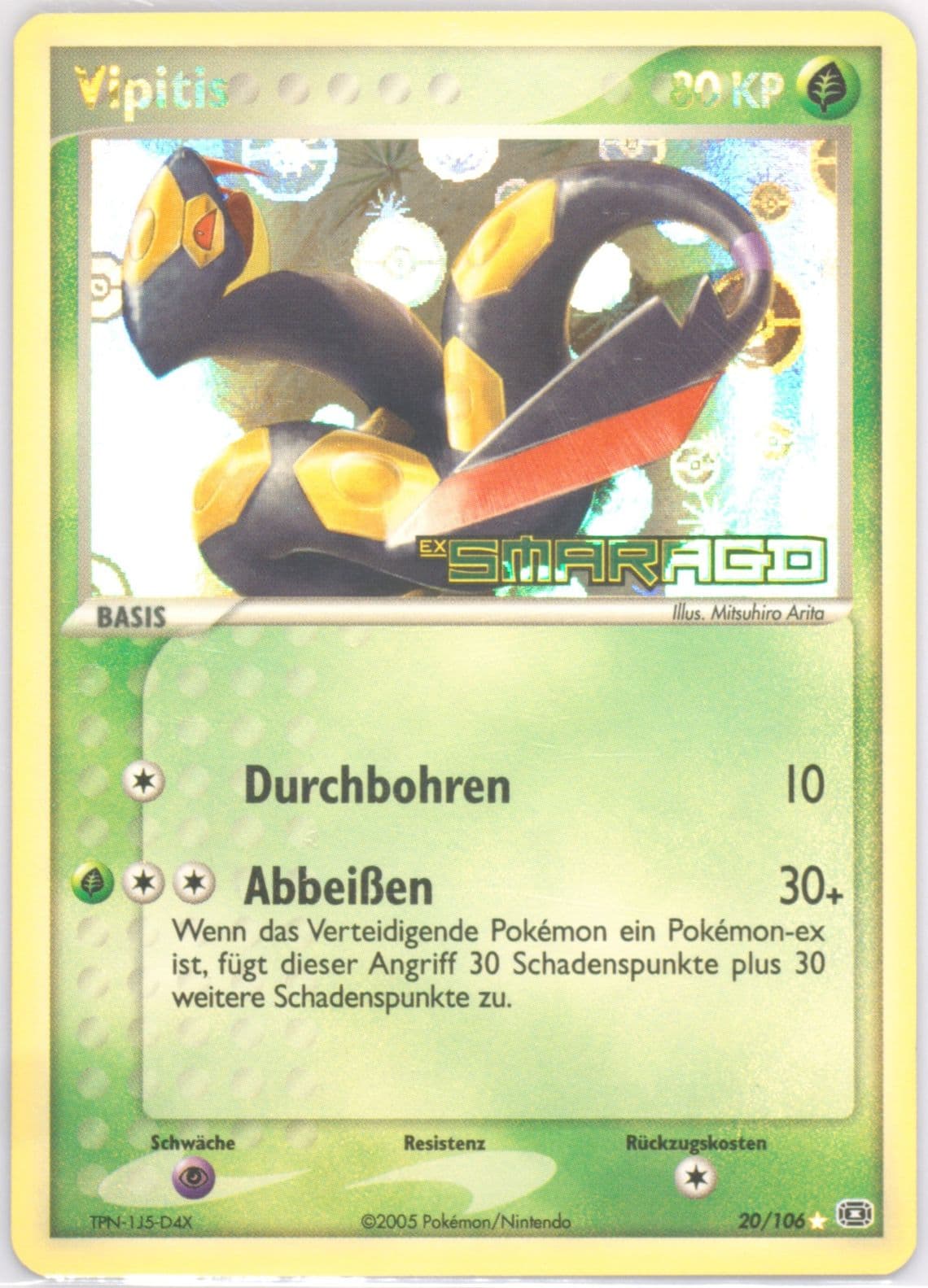 Vipitis-Reverse Foil German (20) 2005 Pokemon EX Emerald