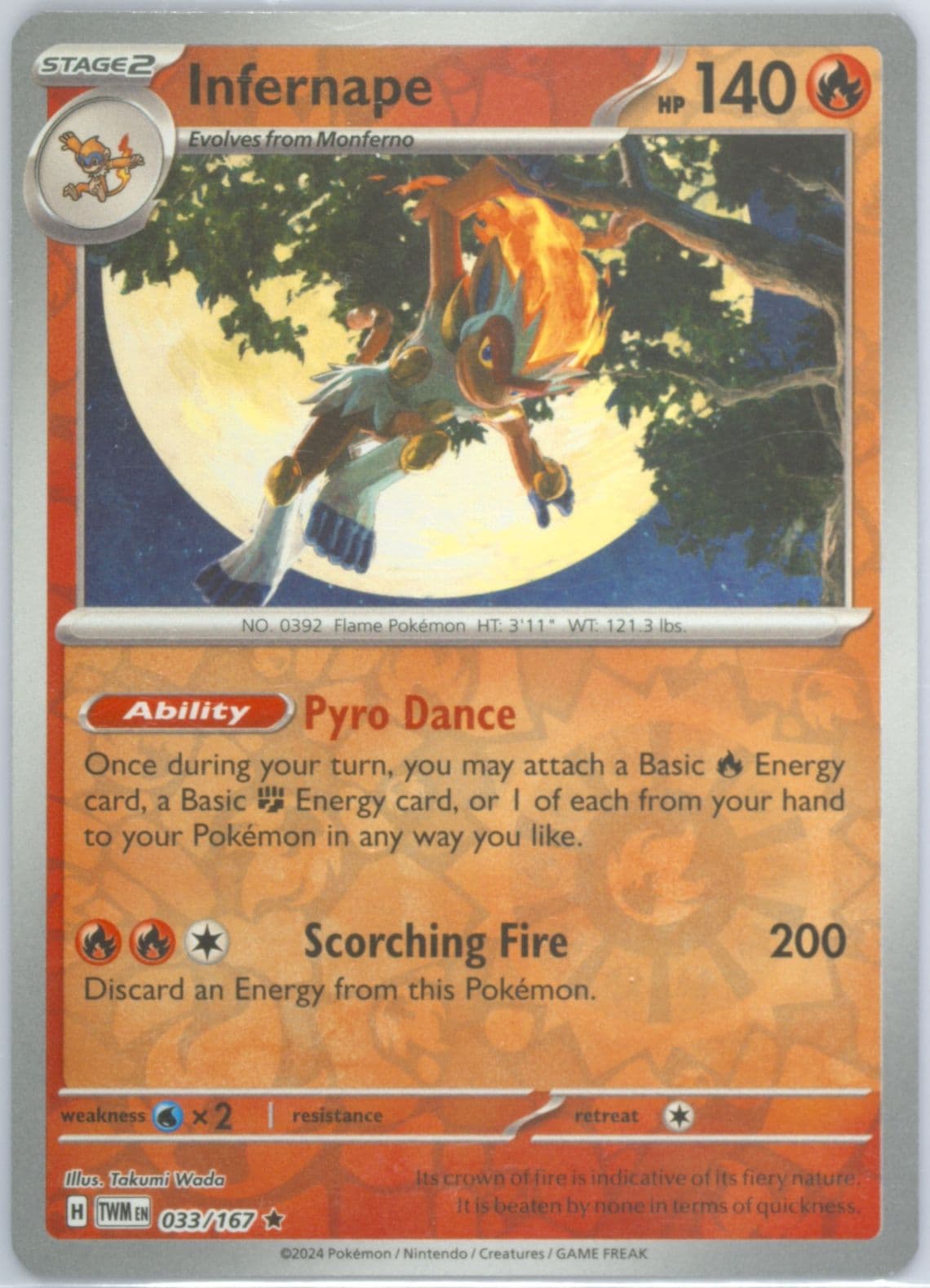 Infernape Reverse Holo (033) 2024 Pokemon Twm EN-Twilight Masquerade