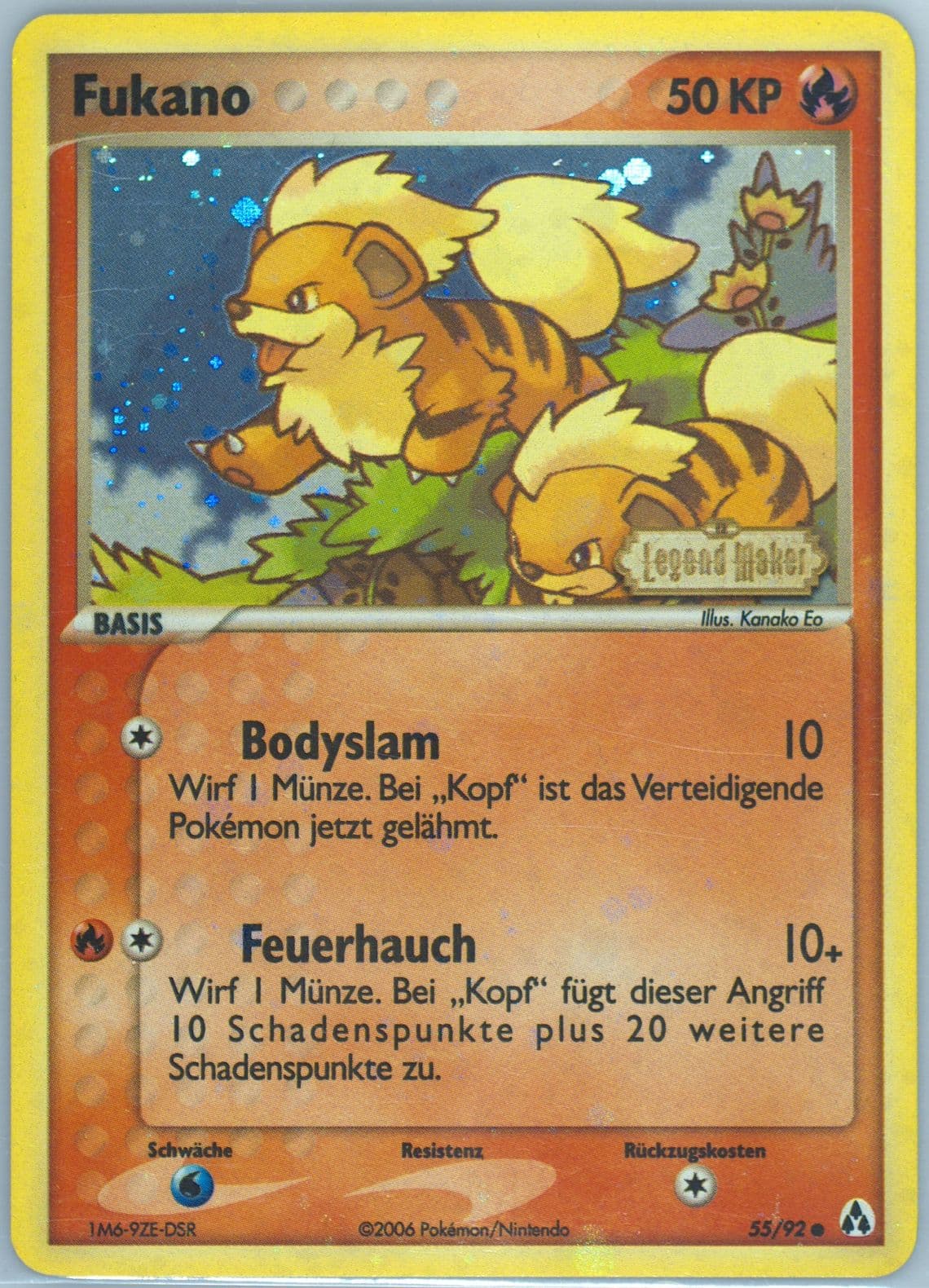 Fukano-Reverse Foil German (55) 2006 Pokemon EX Legend Maker