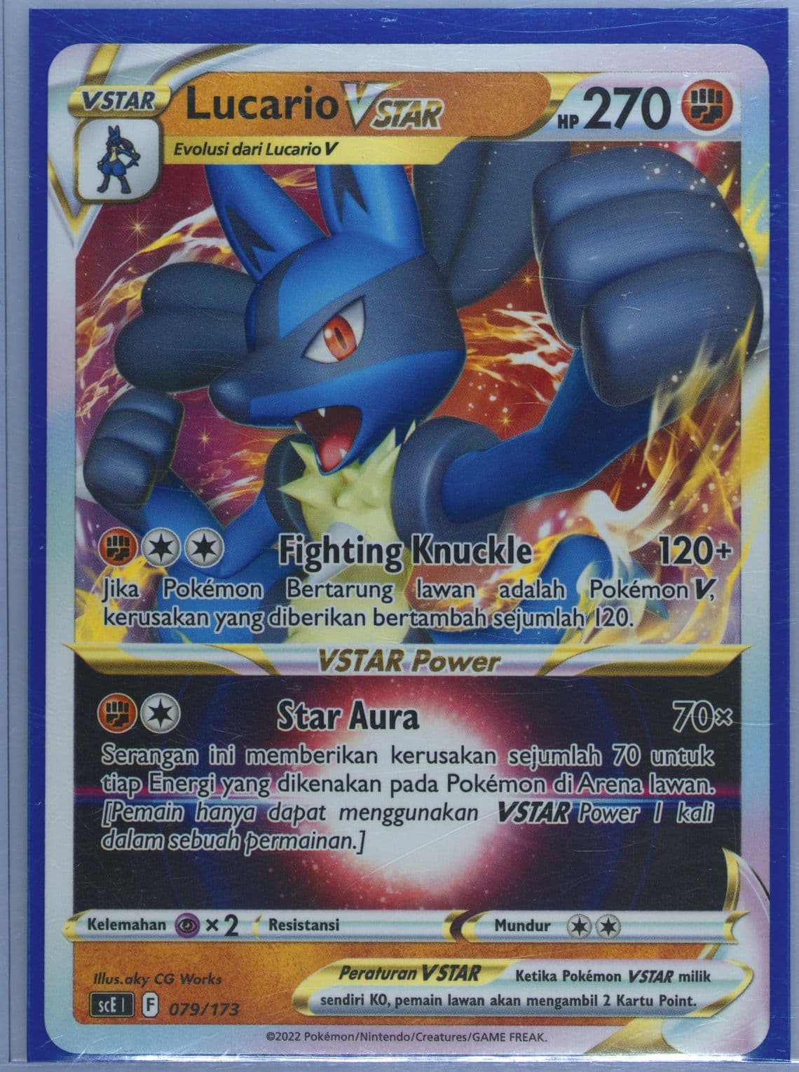 Lucario Vstar (079) 2022 Pokemon Indonesian Awakening V Starter Deck