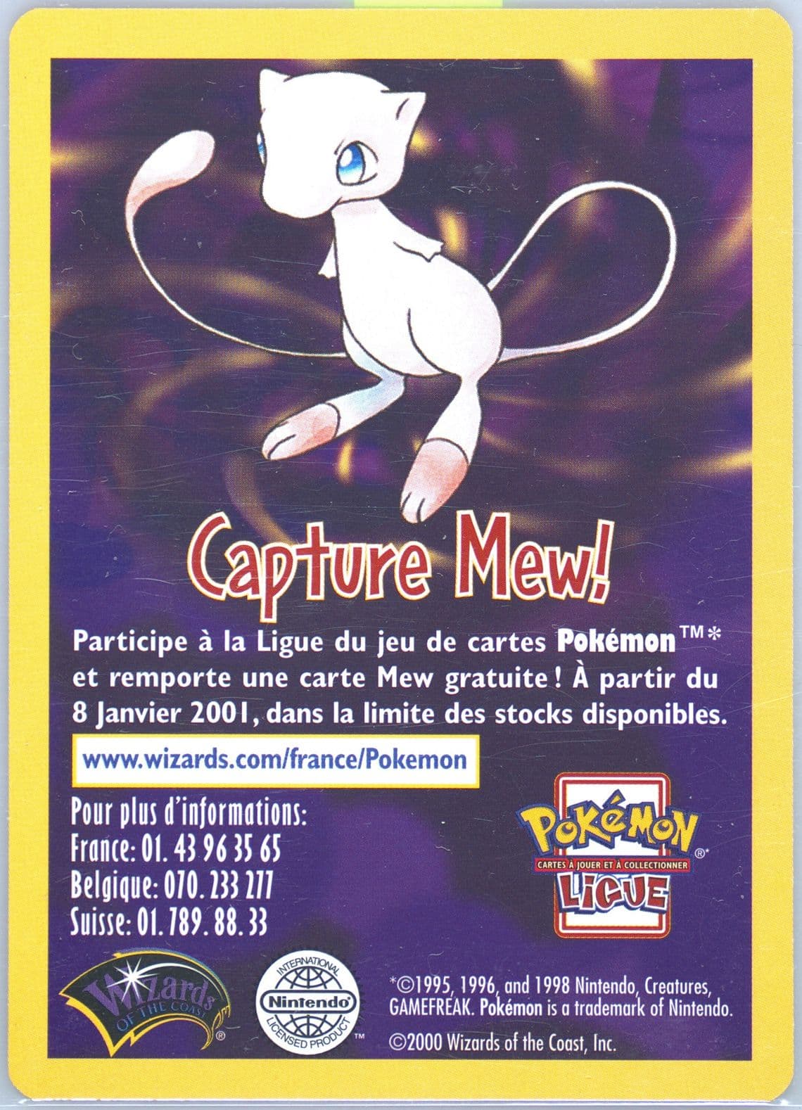 Capture Mew! French 2000 Pokemon Insert Cards