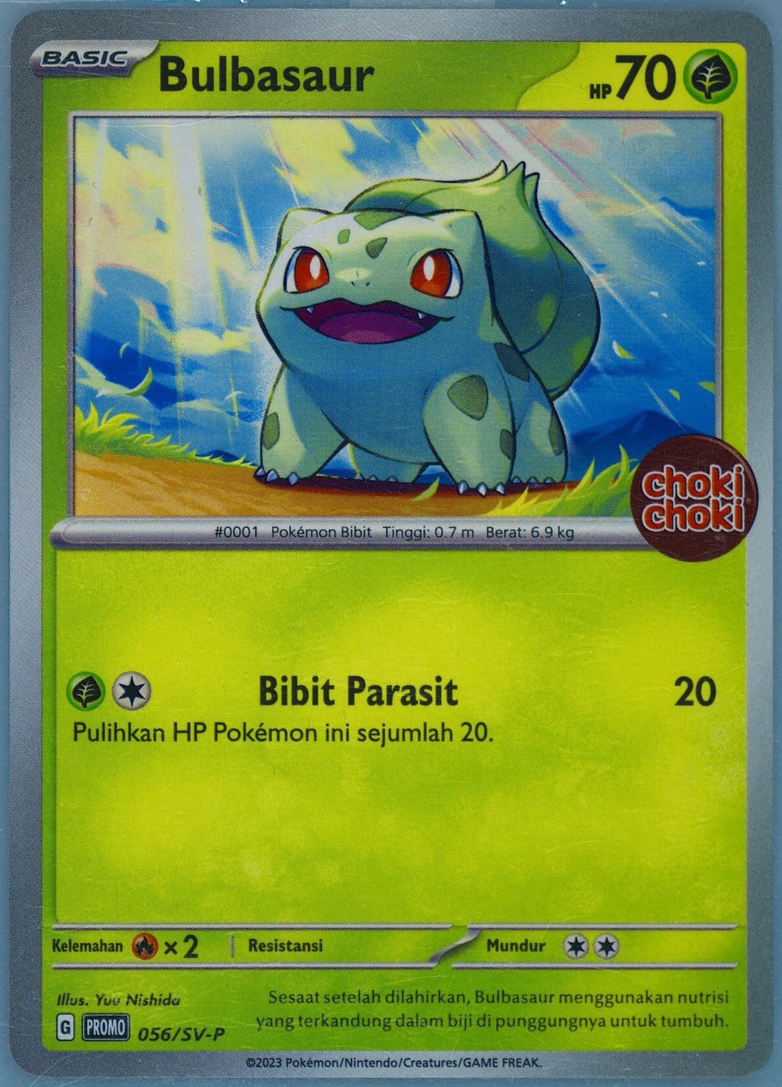 Bulbasaur Choki Choki Chococashew Surprise Pokemon Promotion (056) 2024 Pokemon Indonesian SV-P Promo