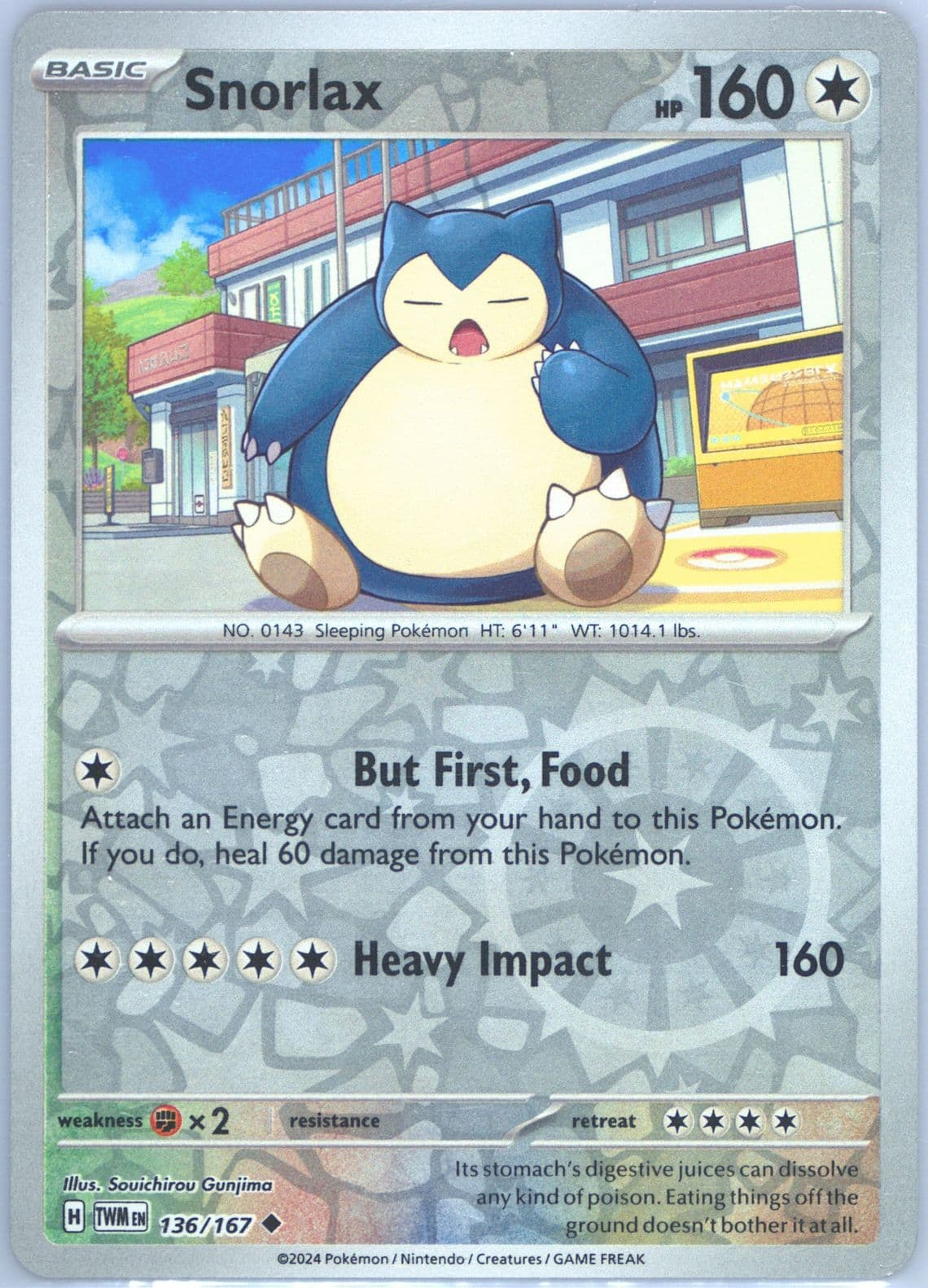 Snorlax Reverse Holo (136) 2024 Pokemon Twm EN-Twilight Masquerade