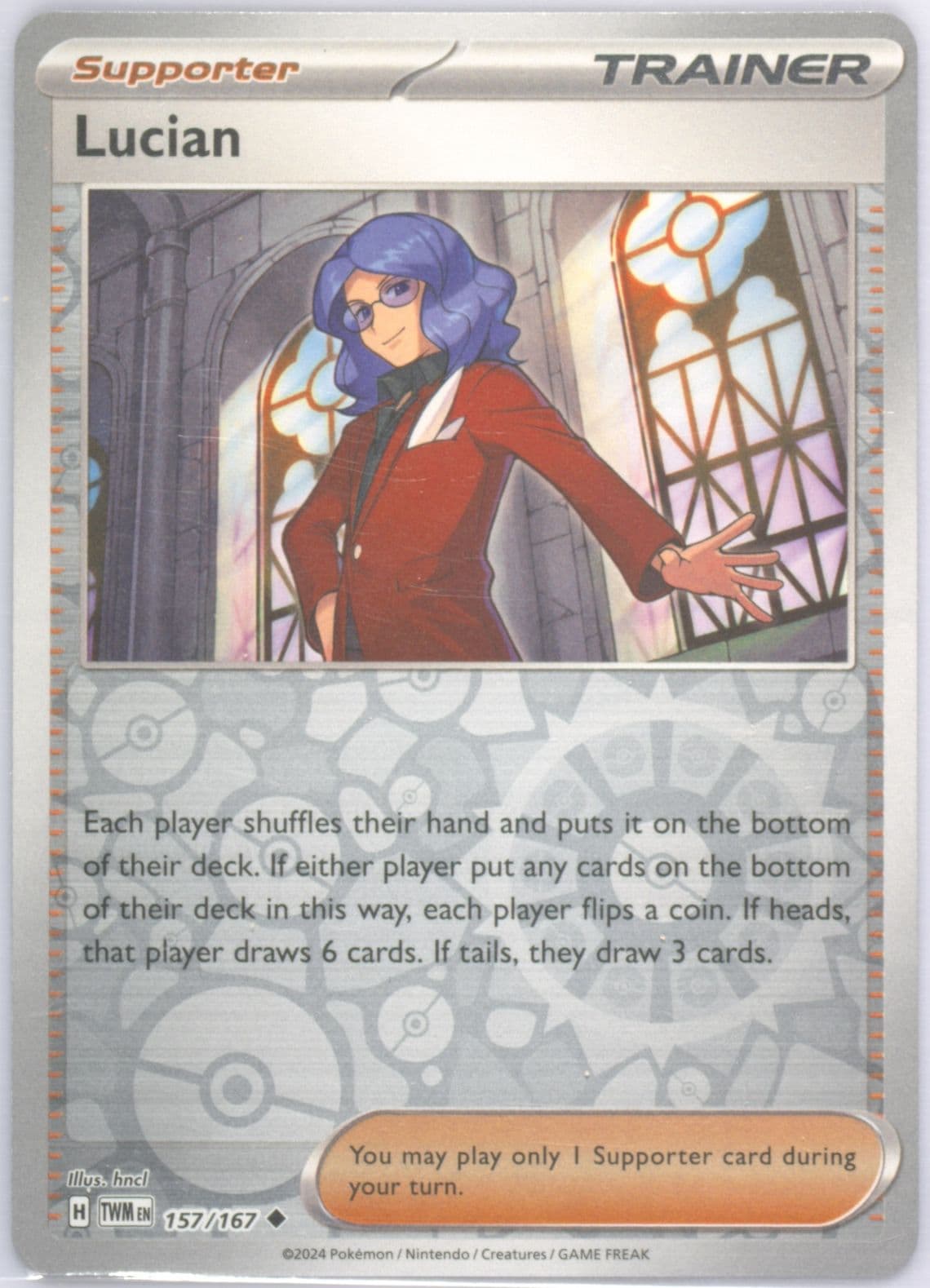 Lucian Reverse Holo (157) 2024 Pokemon Twm EN-Twilight Masquerade