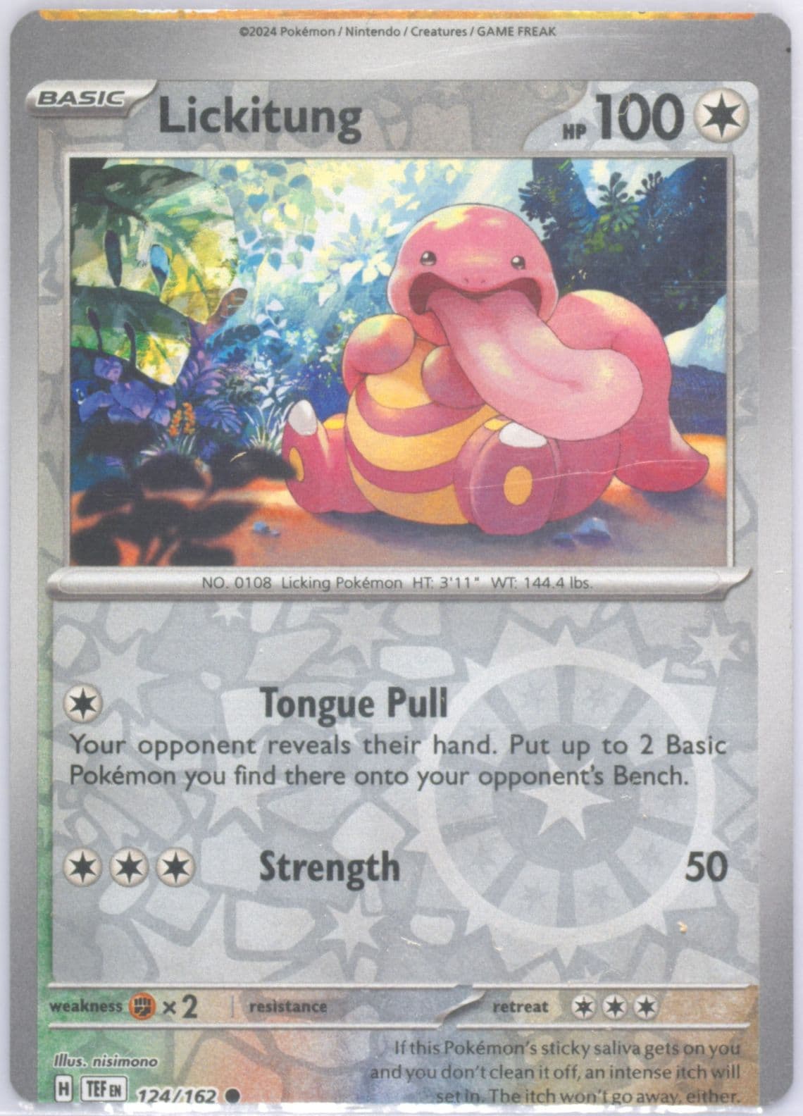 Lickitung Reverse Holo (124) 2024 Pokemon Tef EN-Temporal Forces