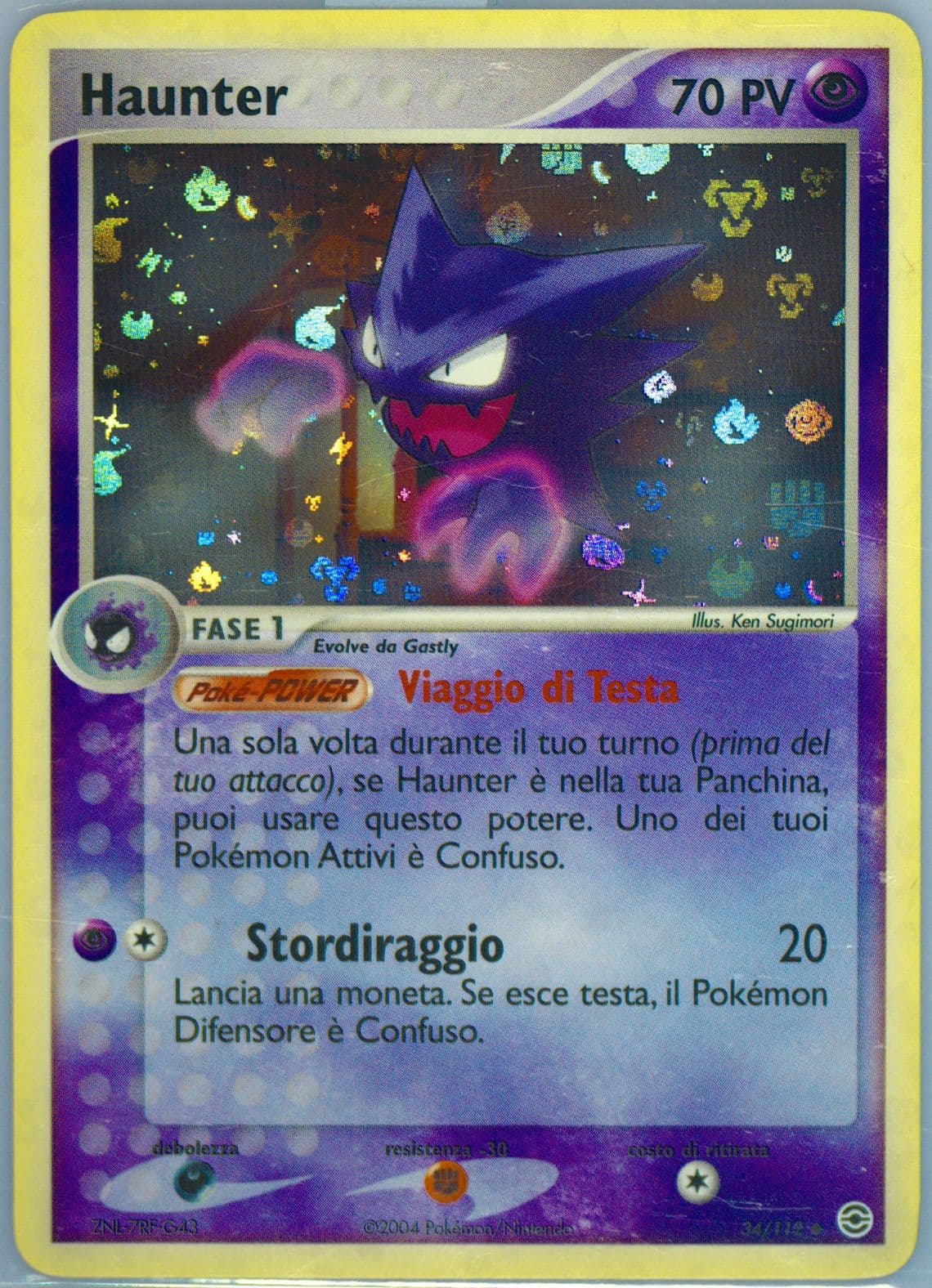 Haunter-Reverse Foil Italian (34) 2004 Pokemon EX Fire Red & Leaf Green