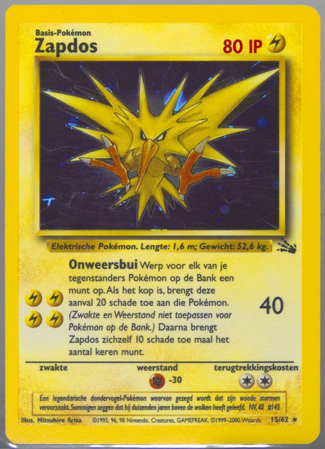 Zapdos-Holo (15) 2000 Pokemon Dutch Fossil